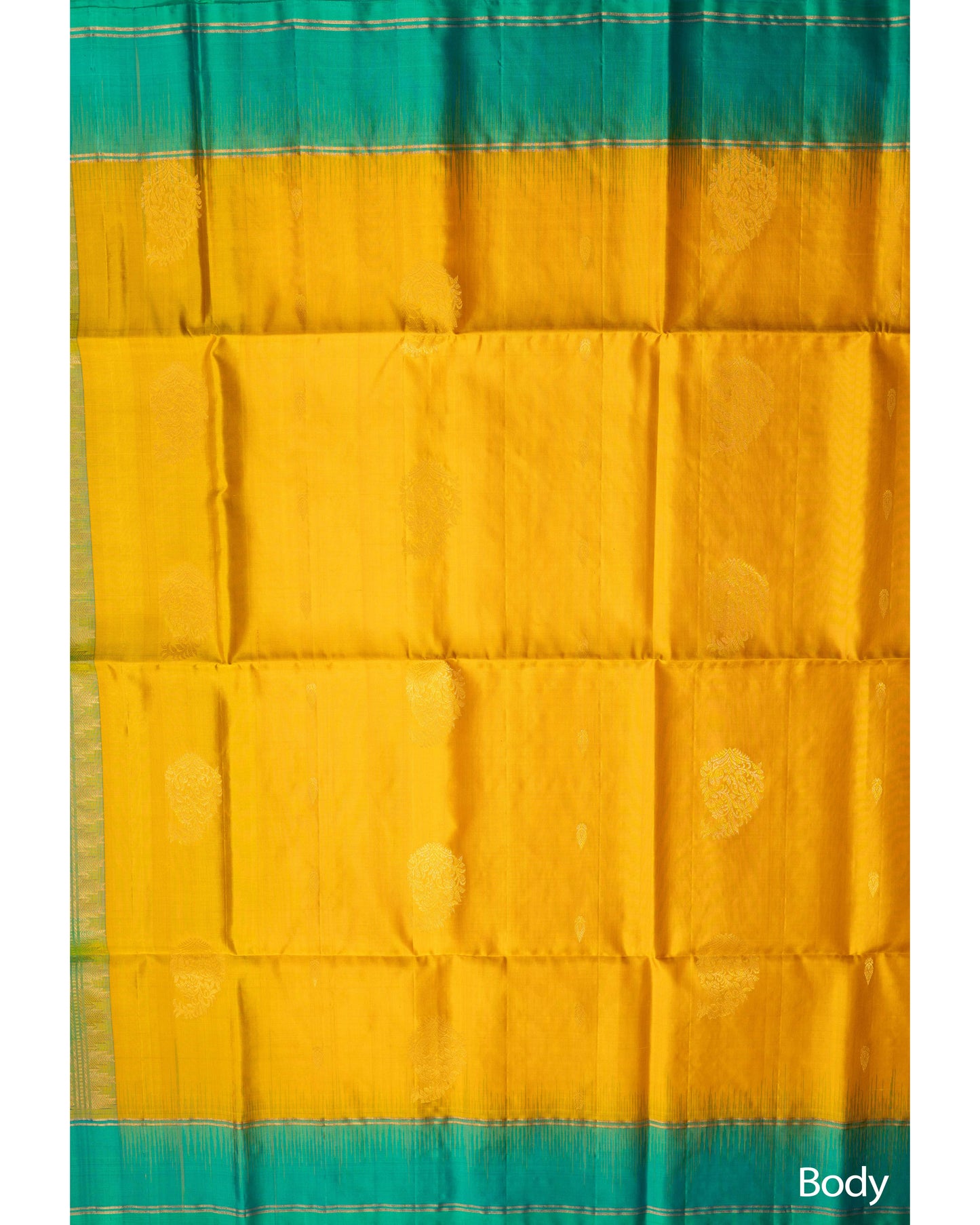 Lemon Yellow With Saffire Green Pallu Kanchivaram Pure Soft Silk Saree