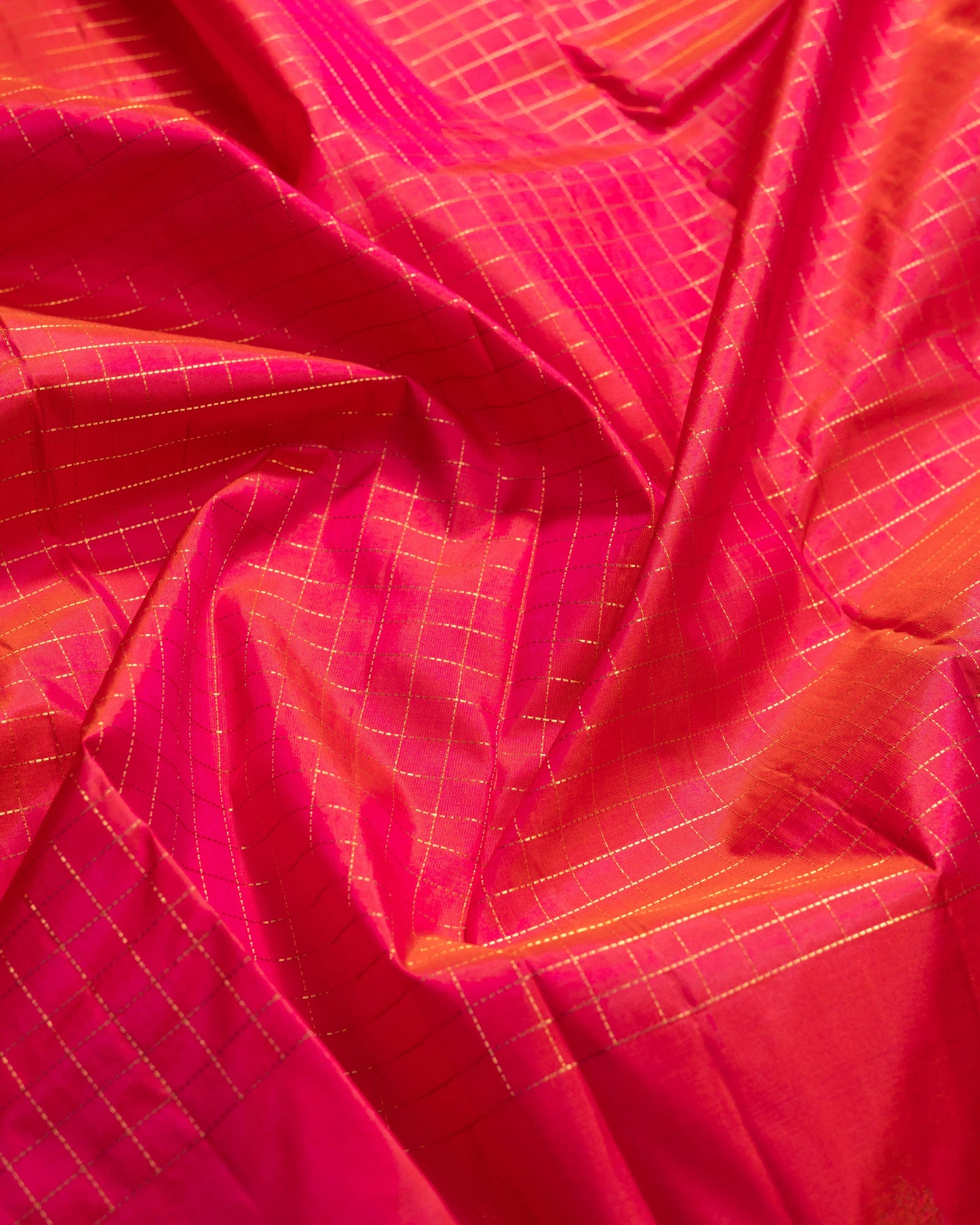 Vibrant Rani Pink With Self Colour Pallu Kanchivaram Pure Soft Silk Saree