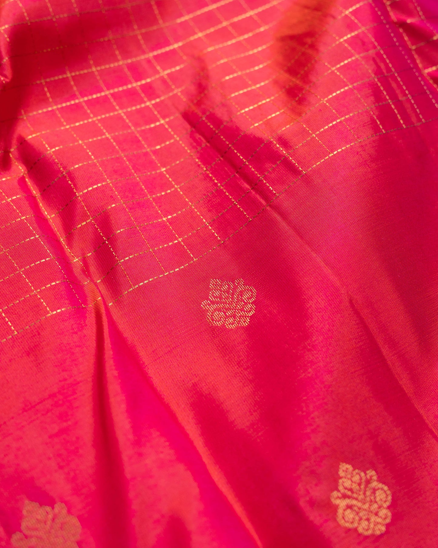 Vibrant Rani Pink With Self Colour Pallu Kanchivaram Pure Soft Silk Saree