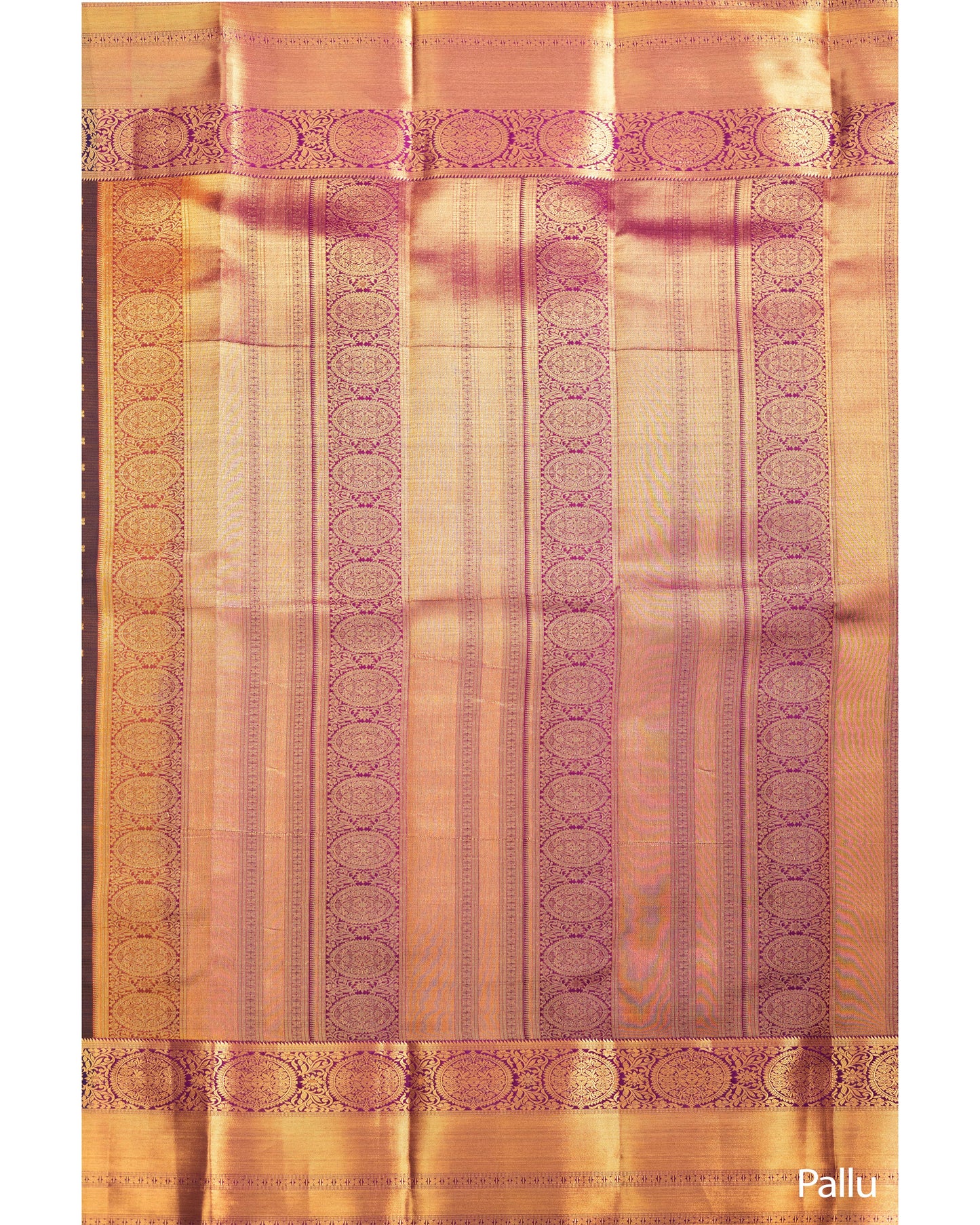 Light Brown With Purple Pallu Pure Silk Signature Blend Saree