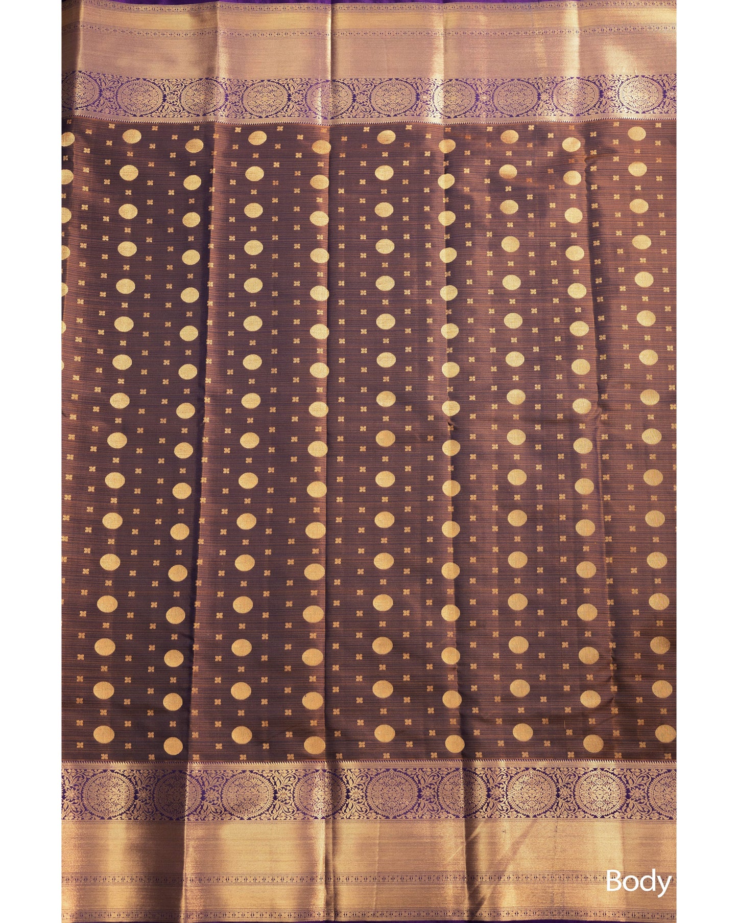 Light Brown With Purple Pallu Pure Silk Signature Blend Saree