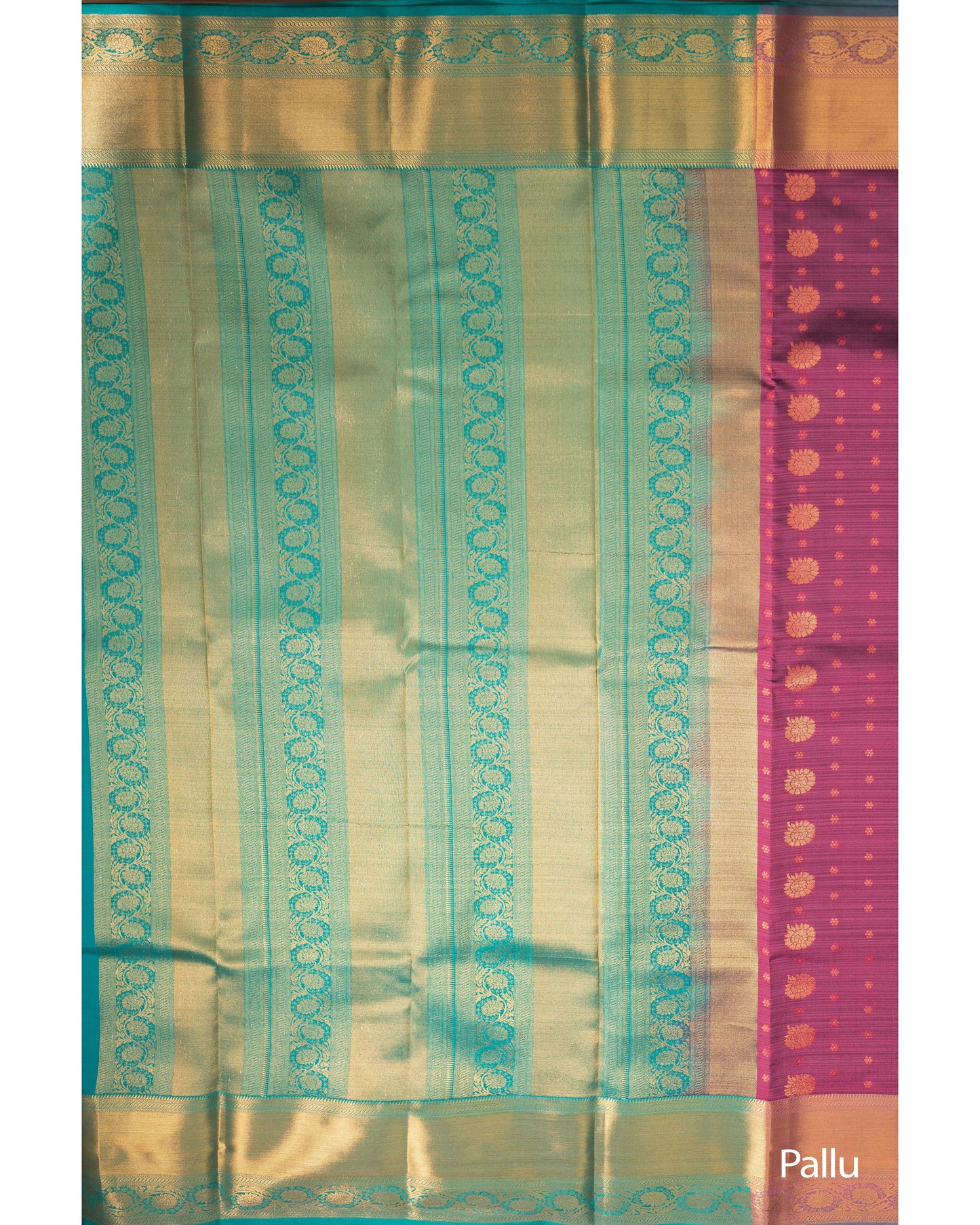 Onion Pink With Saffire Green Pallu Pure Silk Signature Blend Saree
