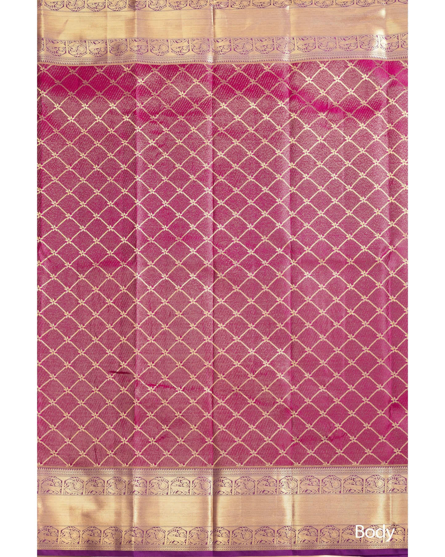 Deep Rani Pink With Burgundy Pallu Pure Silk Signature Blend Saree
