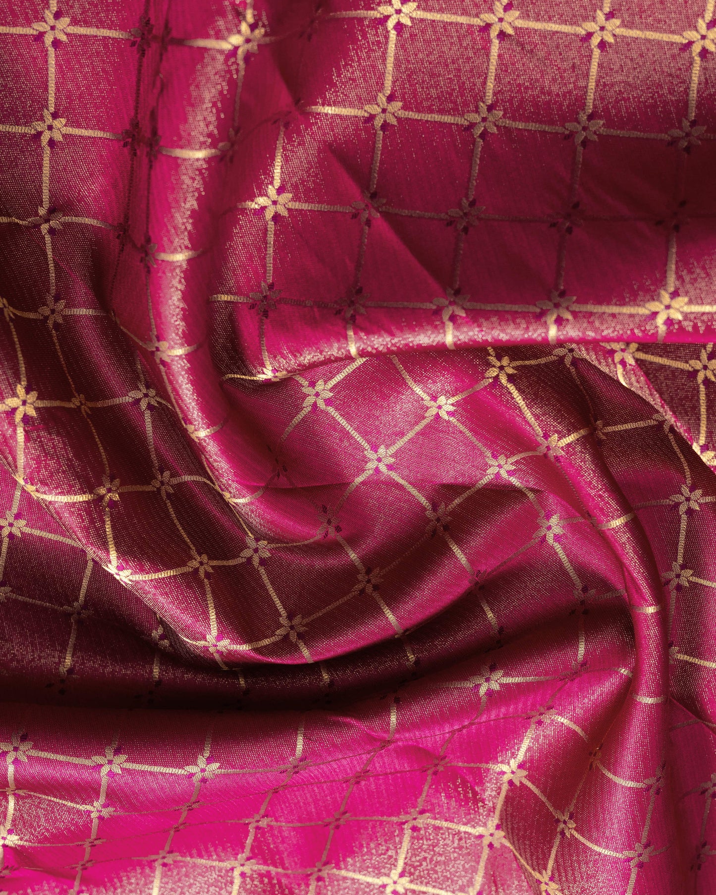 Deep Rani Pink With Burgundy Pallu Pure Silk Signature Blend Saree