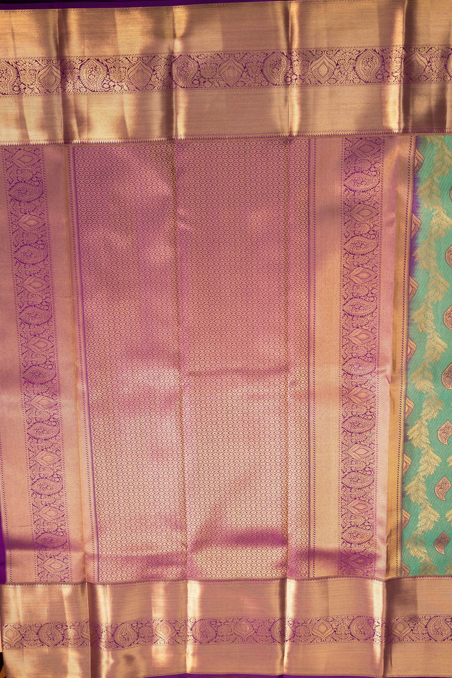 Pastel Pista Green With Burgundy Pallu Pure Silk Signature Blend Saree
