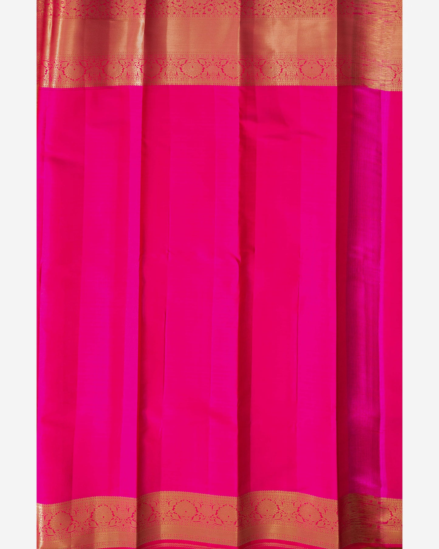 Deep Brilliant Mustard With Rani Pink Pallu Pure Silk Signature Blend Saree