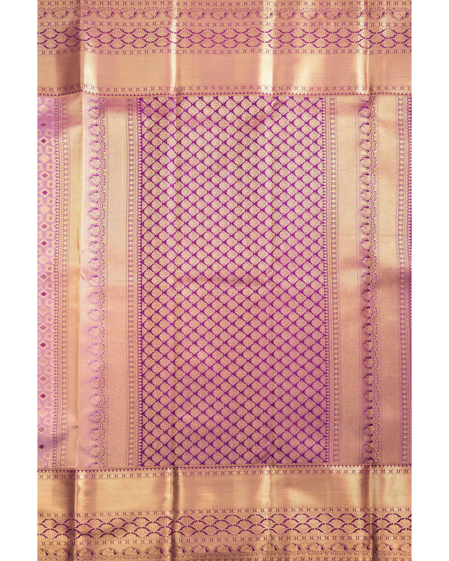 Lavender With Burgundy Pallu Pure Silk Signature Blend Saree