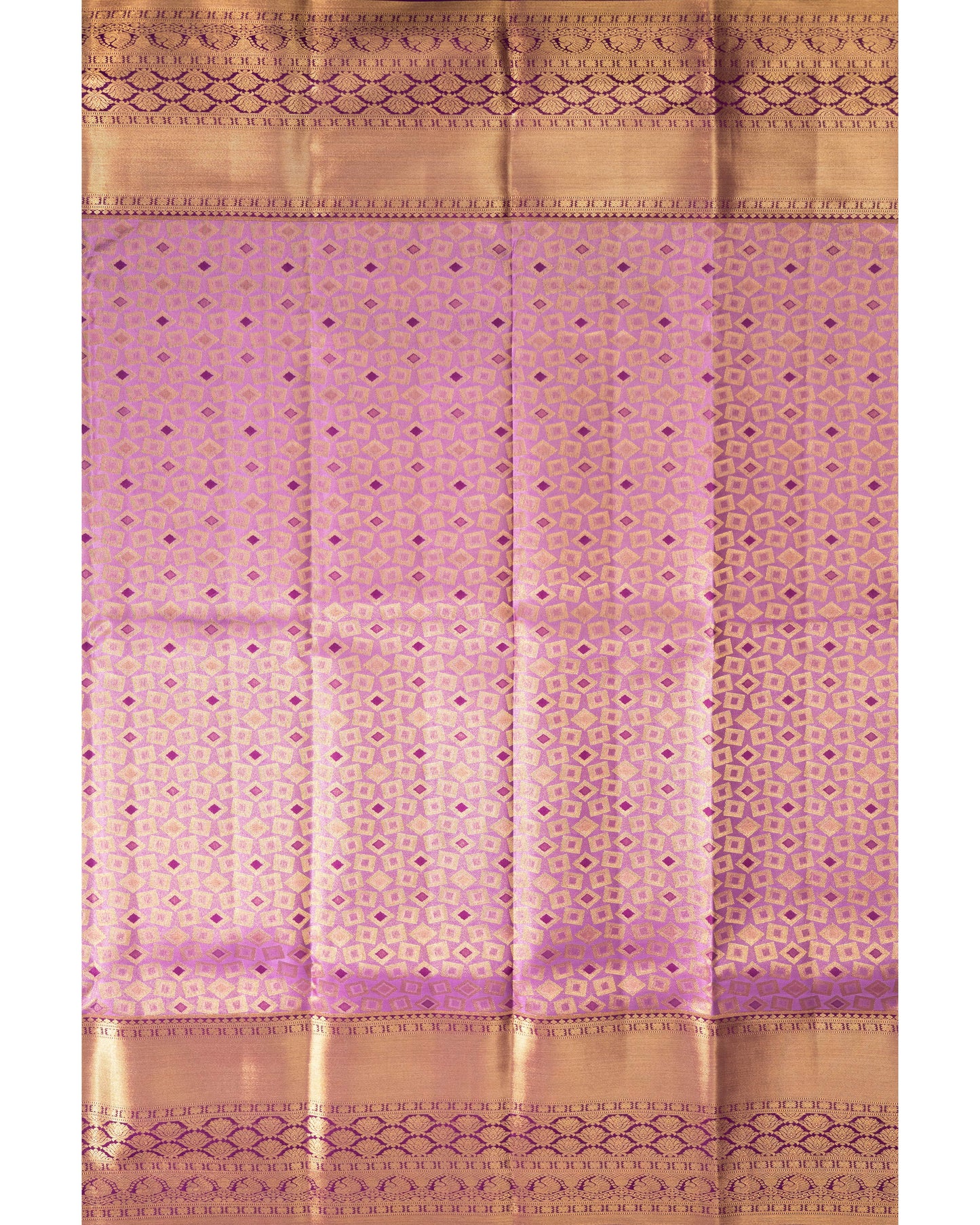 Lavender With Burgundy Pallu Pure Silk Signature Blend Saree