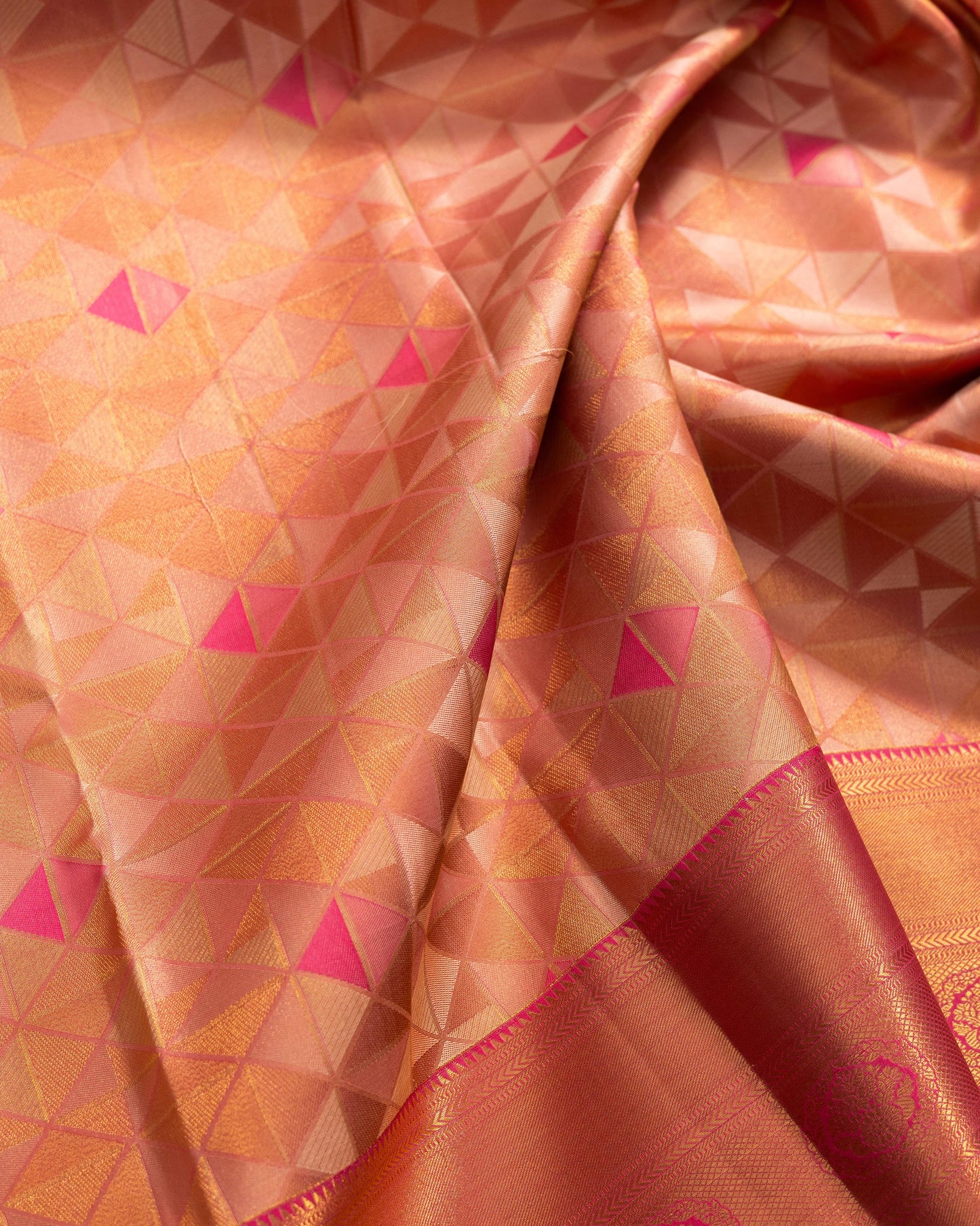 Tasar And Pink With Pink Pallu Pure Silk Signature Blend Saree
