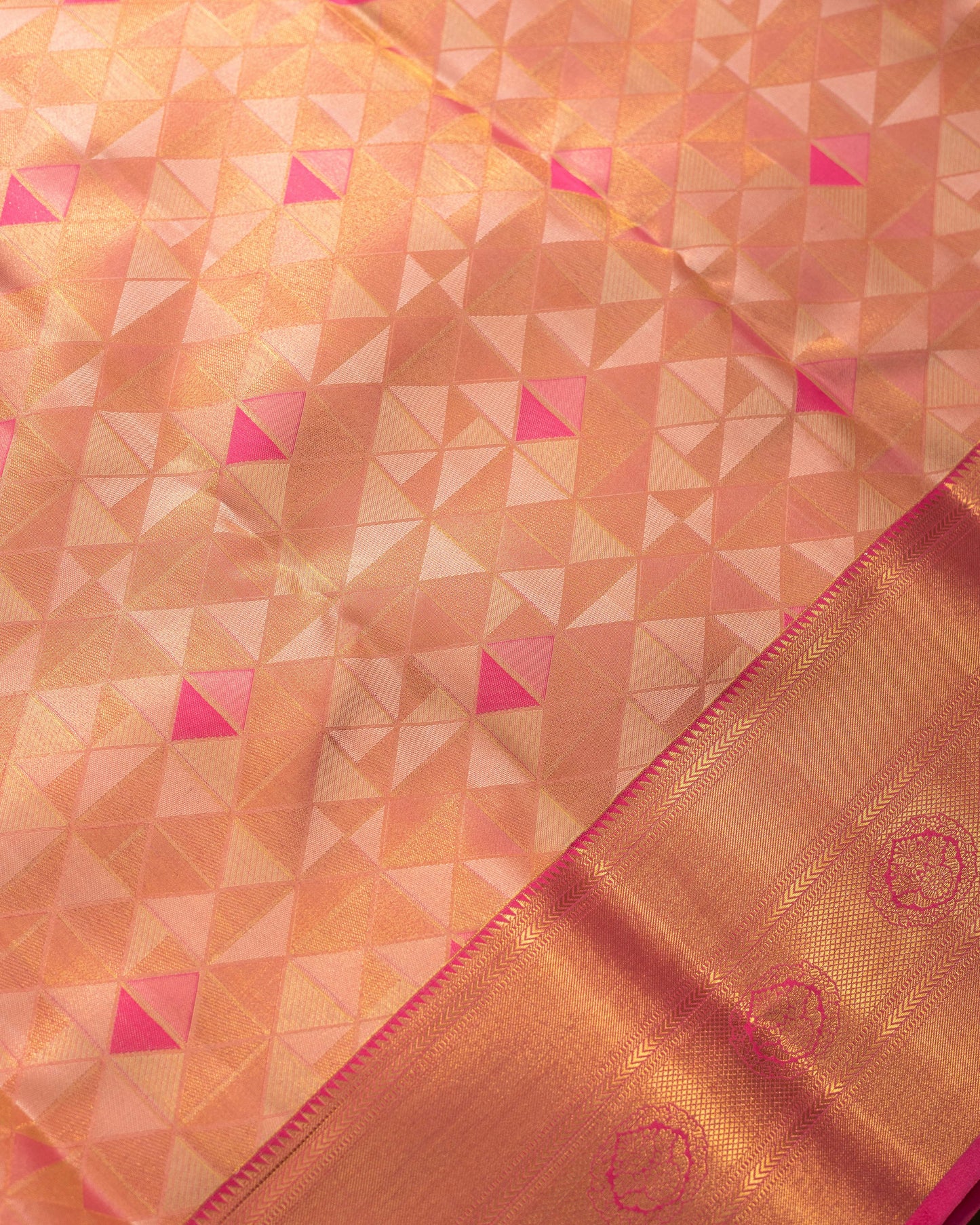 Tasar And Pink With Pink Pallu Pure Silk Signature Blend Saree