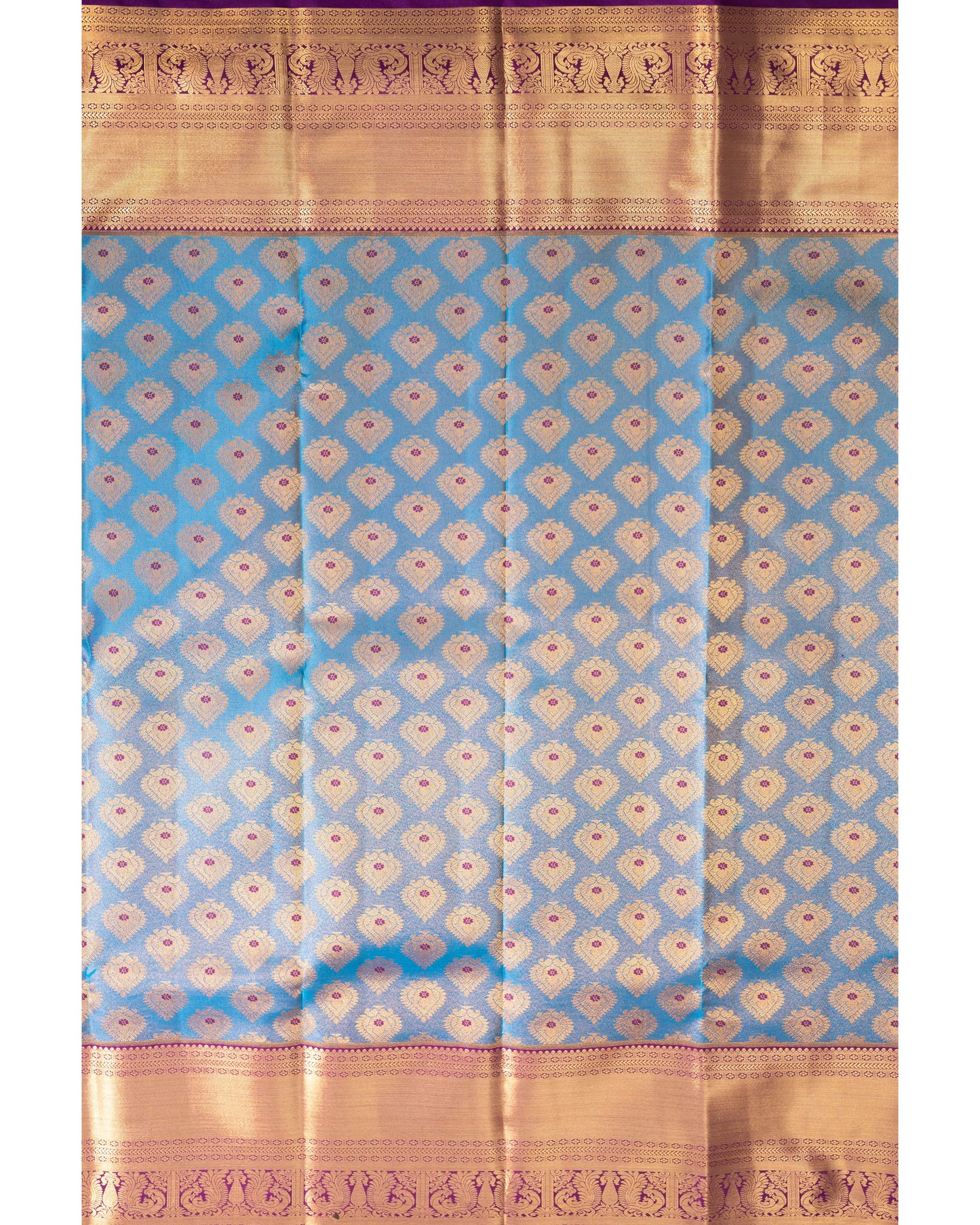 Peacock Green With Burgundy Pallu Pure Silk Signature Blend Saree