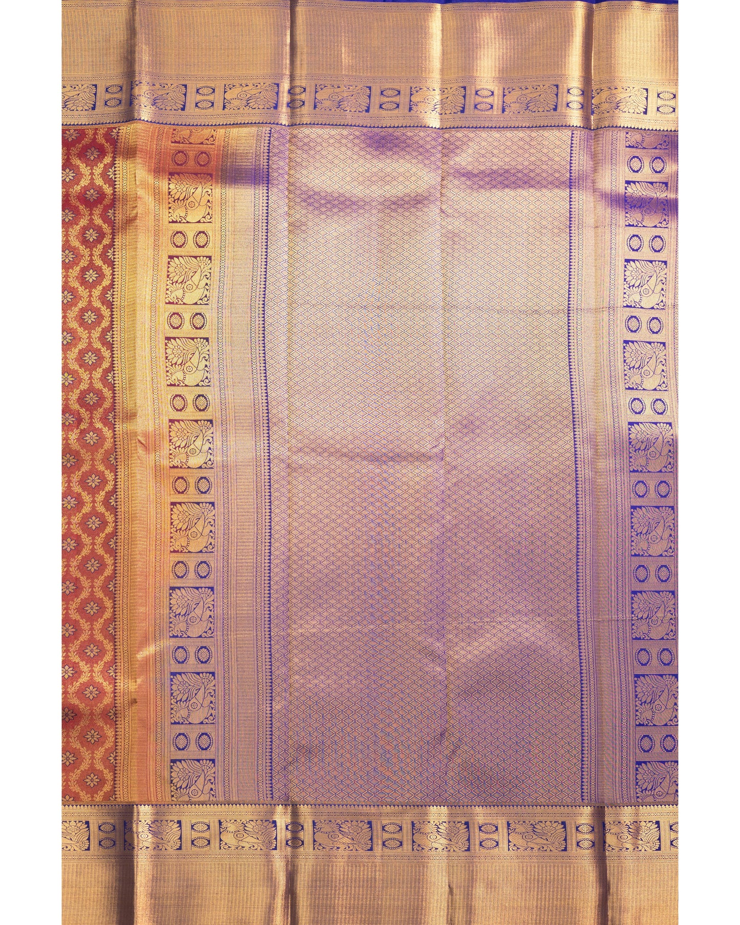 Maroon With Royal Blue Pallu Pure Silk Signature Blend Saree