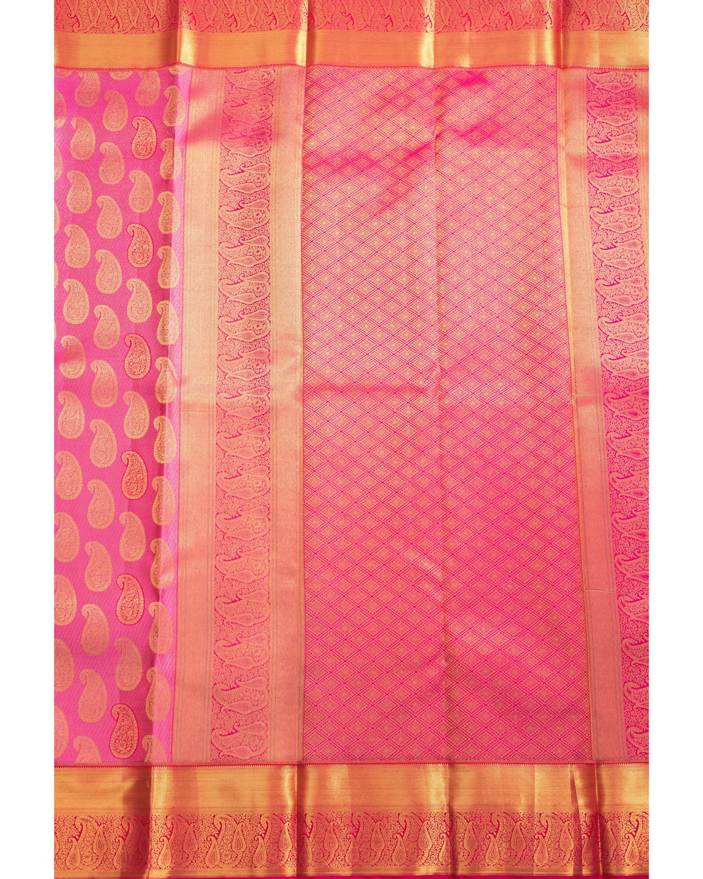 Onion Pink With Rani Pink Pallu Pure Silk Signature Blend Saree