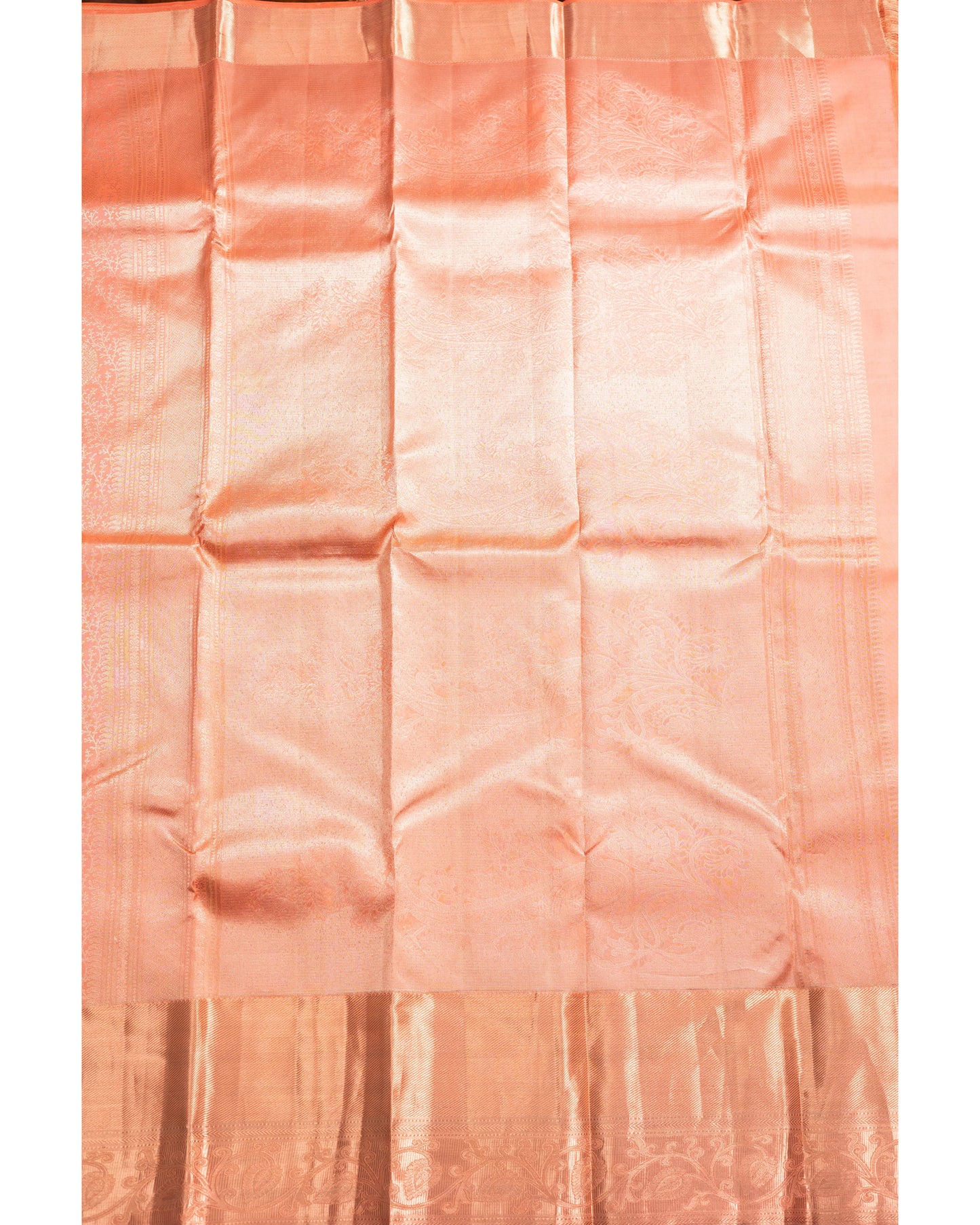 Peach With Self Colour Pallu Pure Silk Wedding Saree
