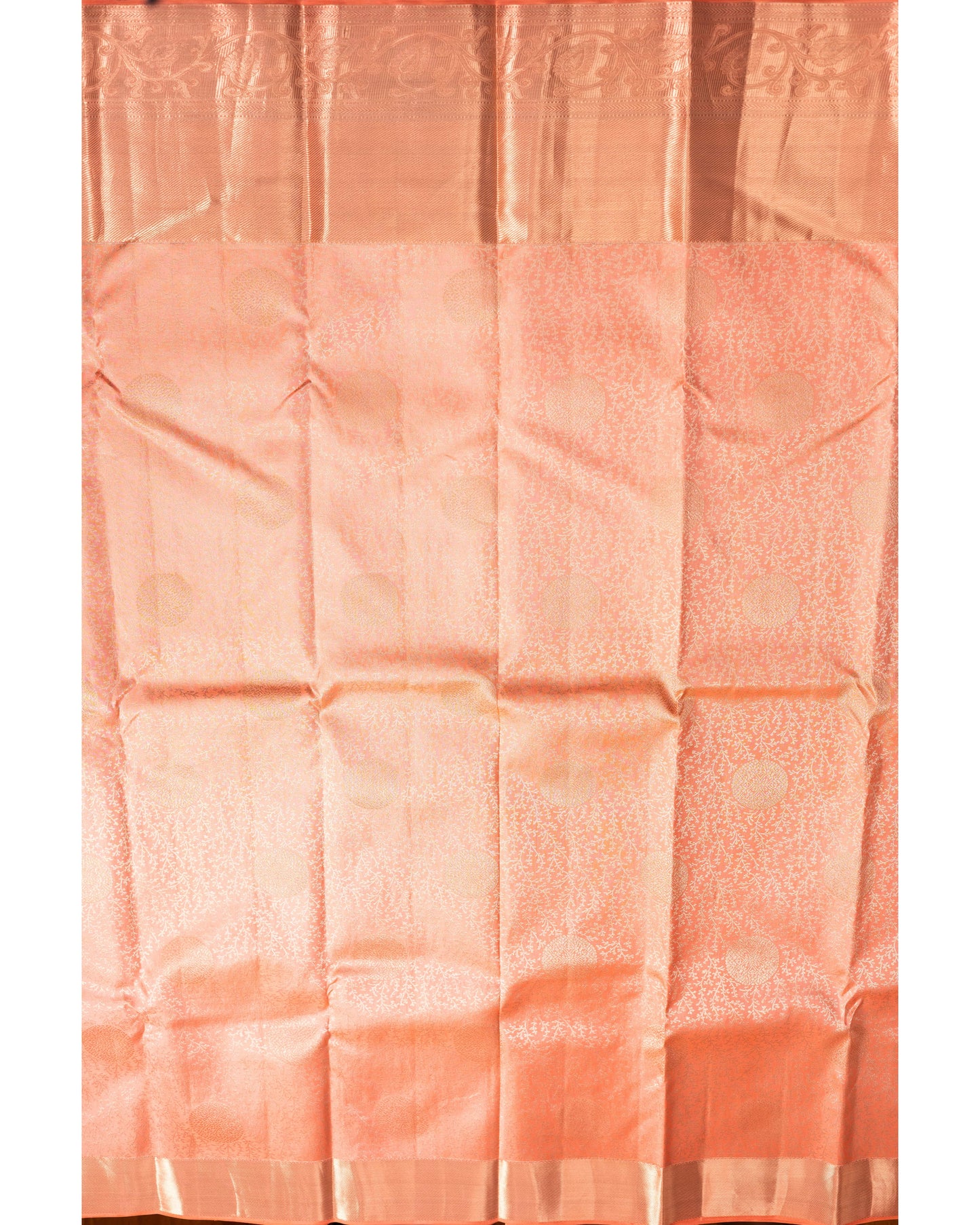 Peach With Self Colour Pallu Pure Silk Wedding Saree