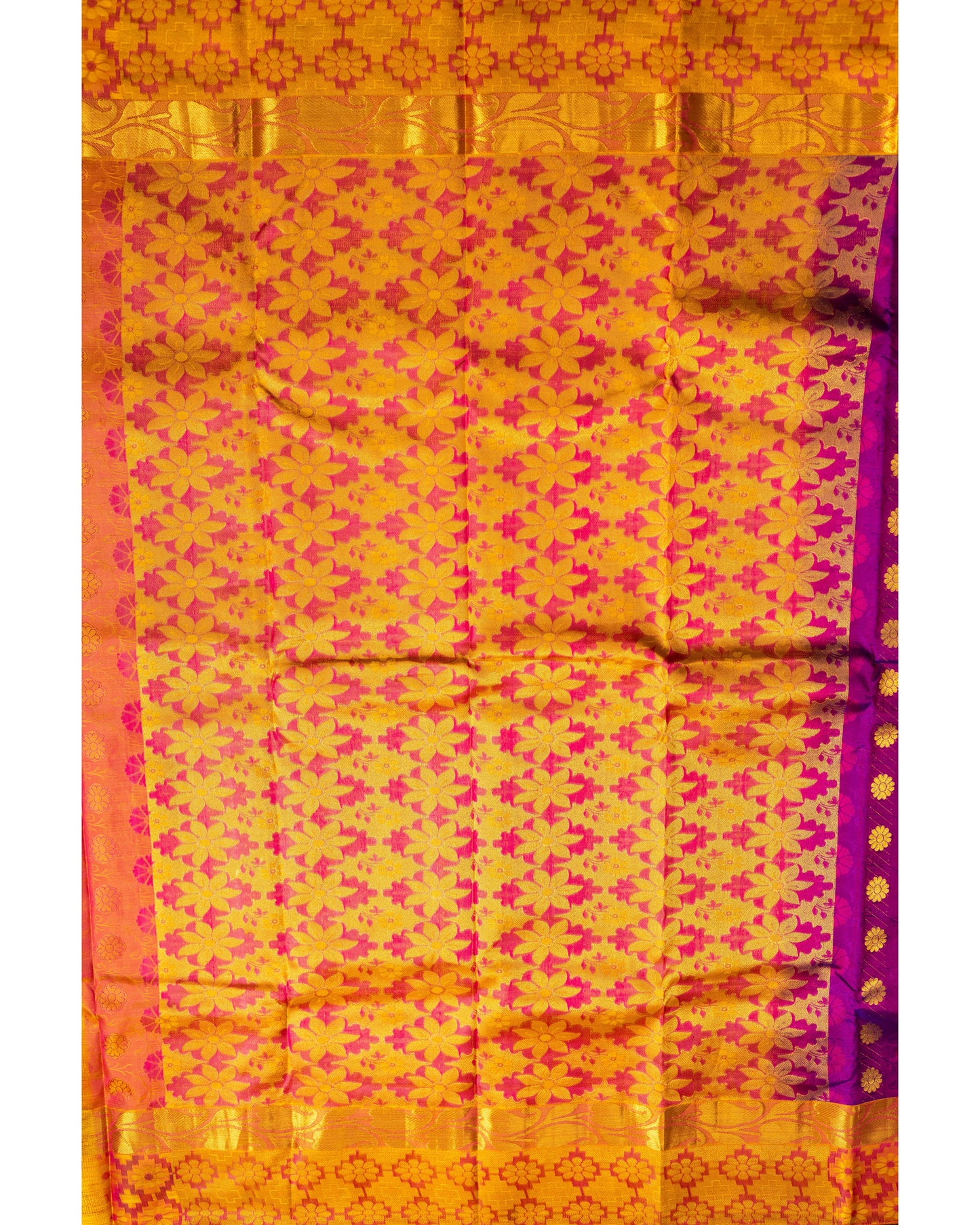 Magenta With Gold Colour Pallu Pure Silk Gift Saree