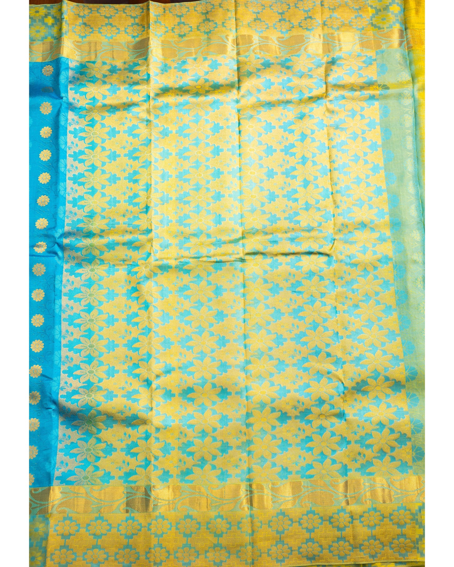 Sky Blue With Gold Colour Pallu Pure Silk Gift Saree