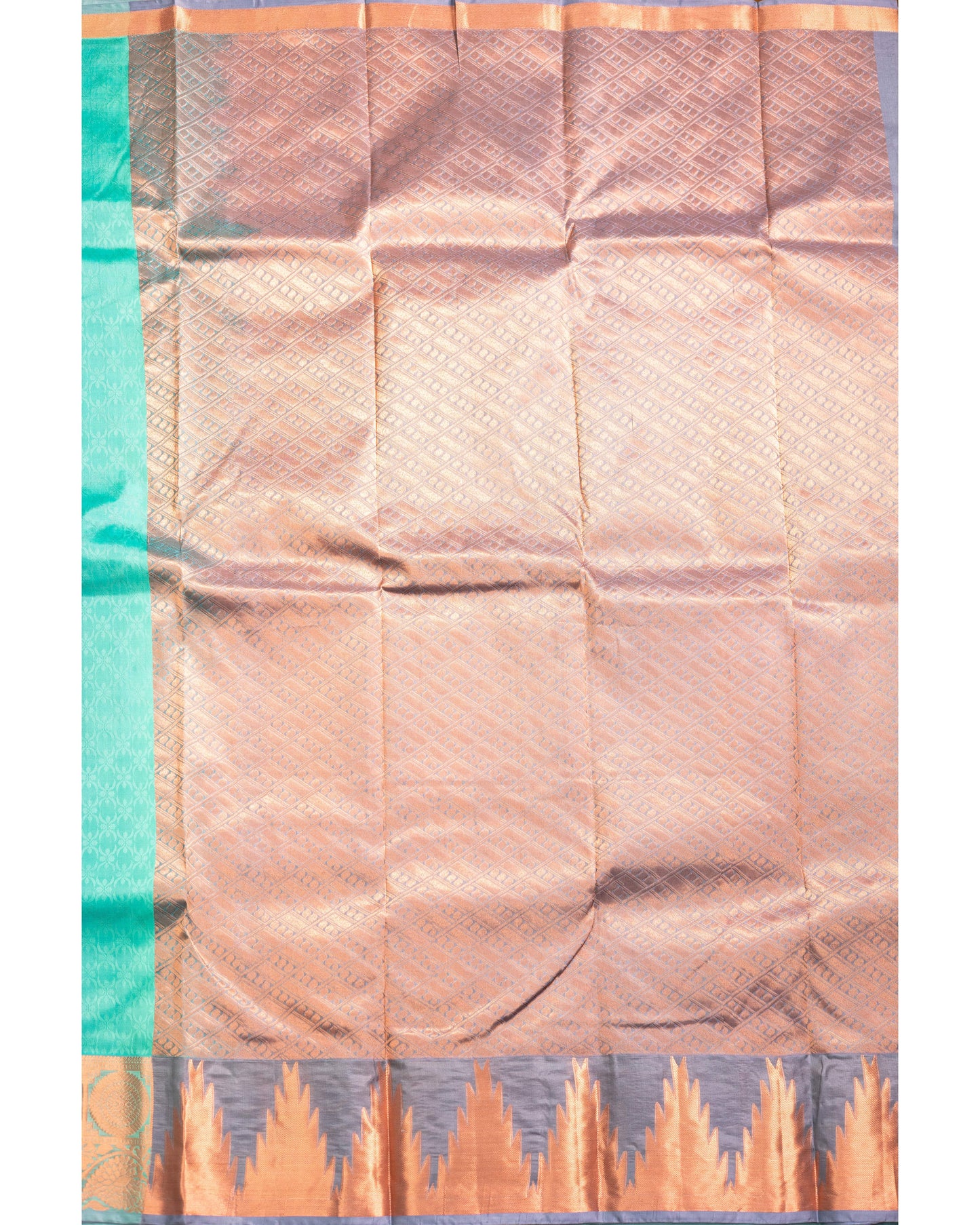 Sea Green With Ash Grey Pallu Pure Silk Gift Saree