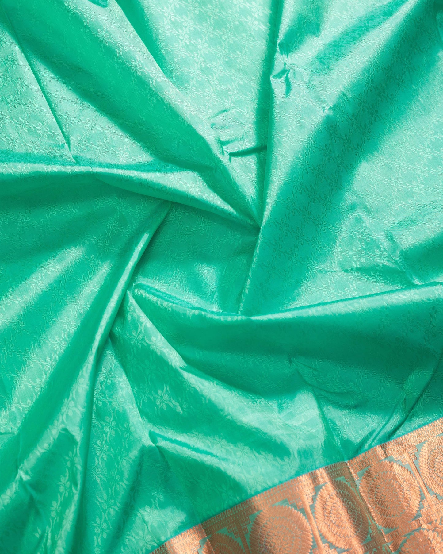 Sea Green With Ash Grey Pallu Pure Silk Gift Saree