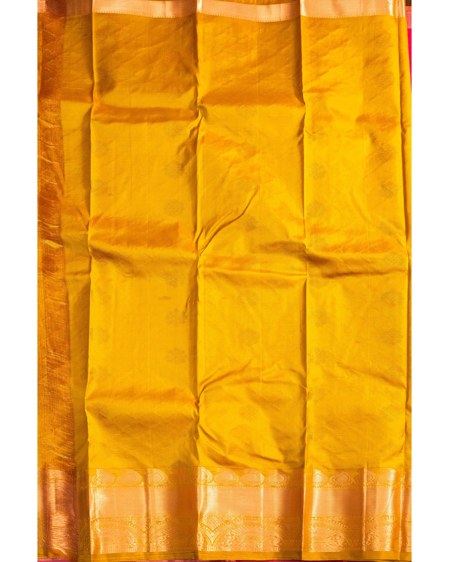 Rani Pink With Olive Green Pallu Pure Silk Gift Saree