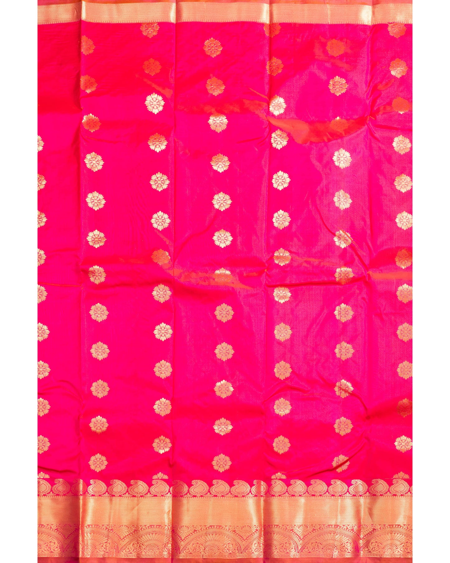 Rani Pink With Olive Green Pallu Pure Silk Gift Saree