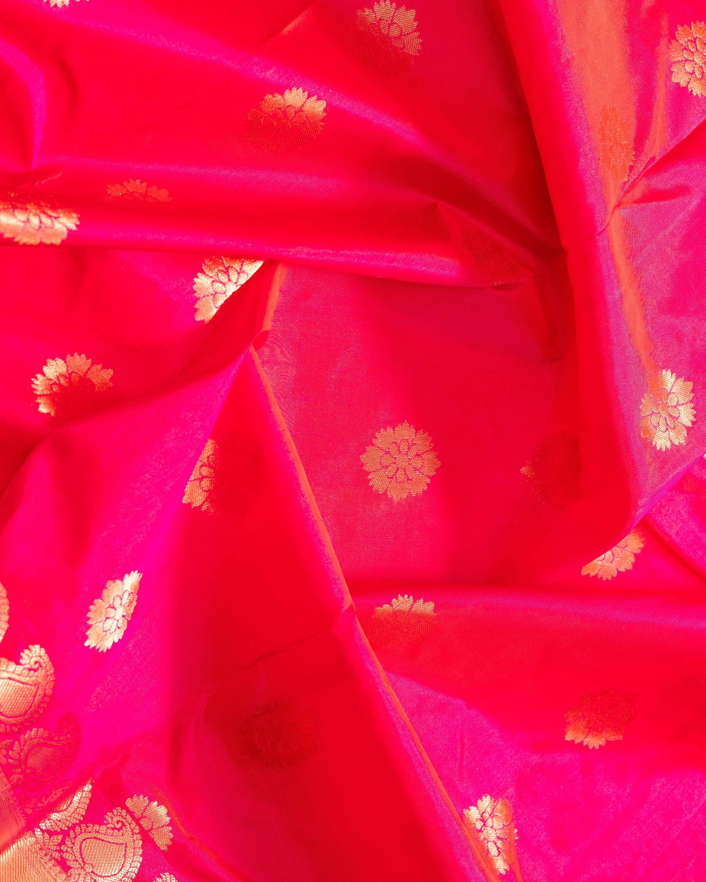 Rani Pink With Olive Green Pallu Pure Silk Gift Saree