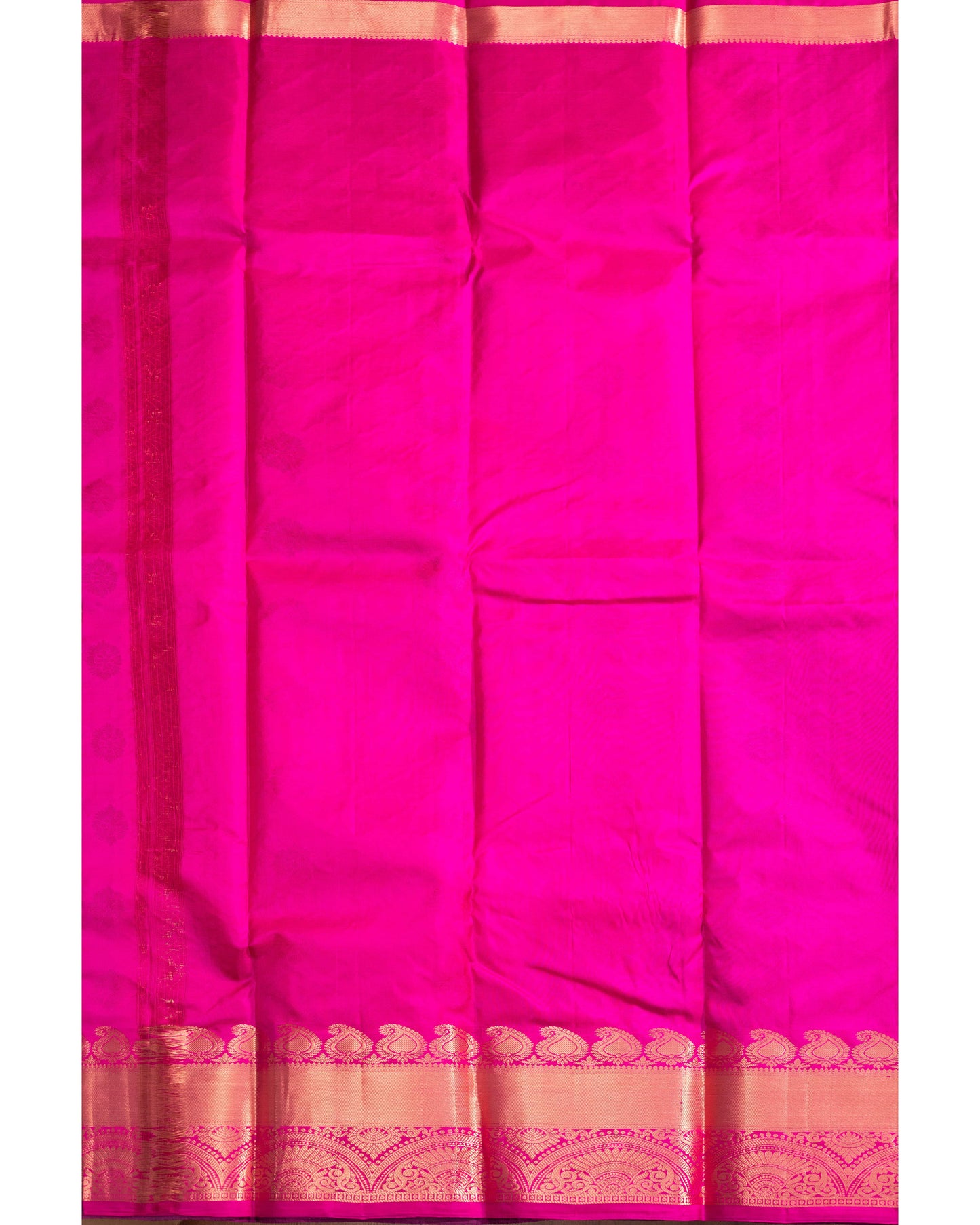 Bottle Green With Rani Pink Pallu Pure Silk Gift Saree
