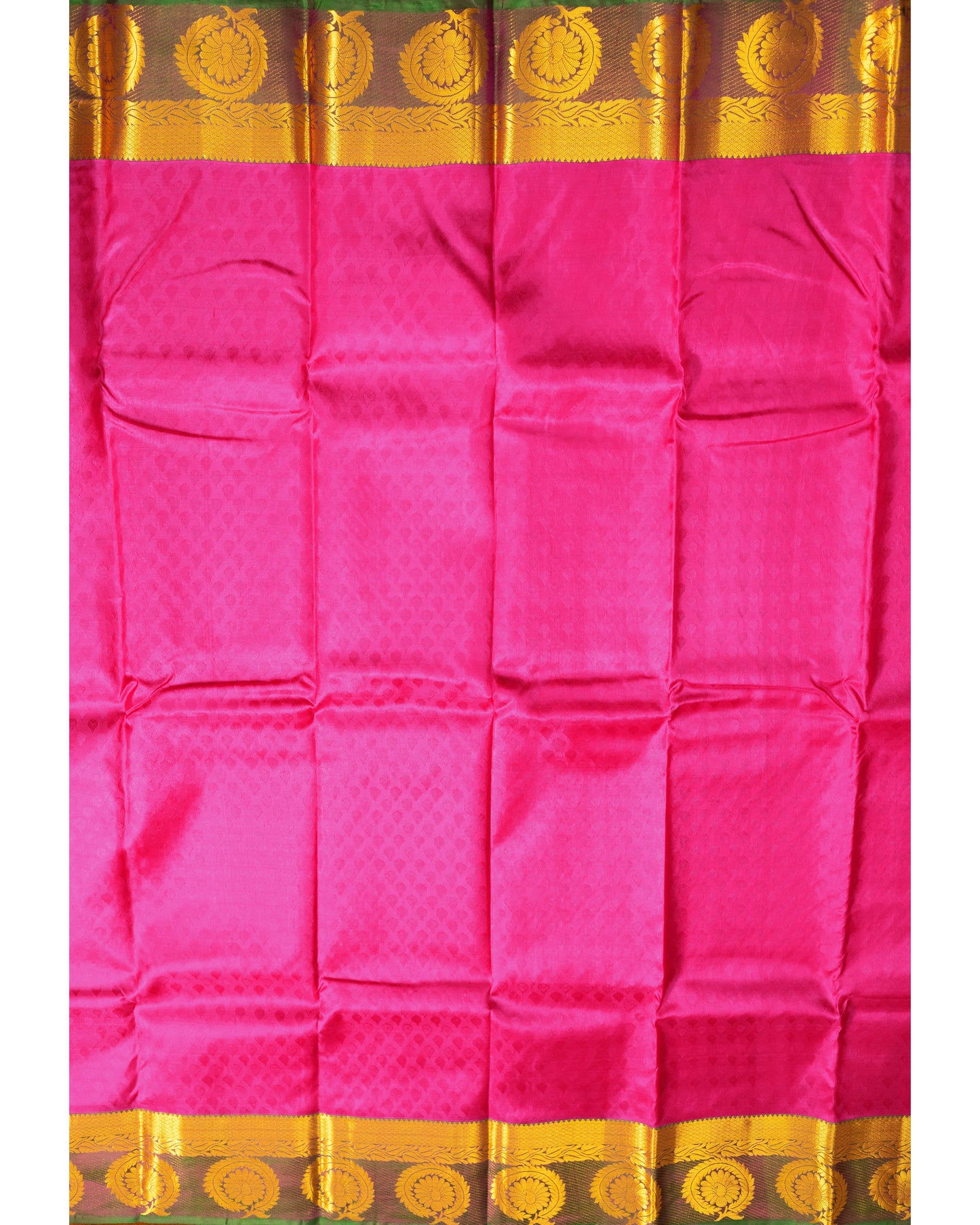 Magenta With Green Pallu Pure Silk Gift Saree