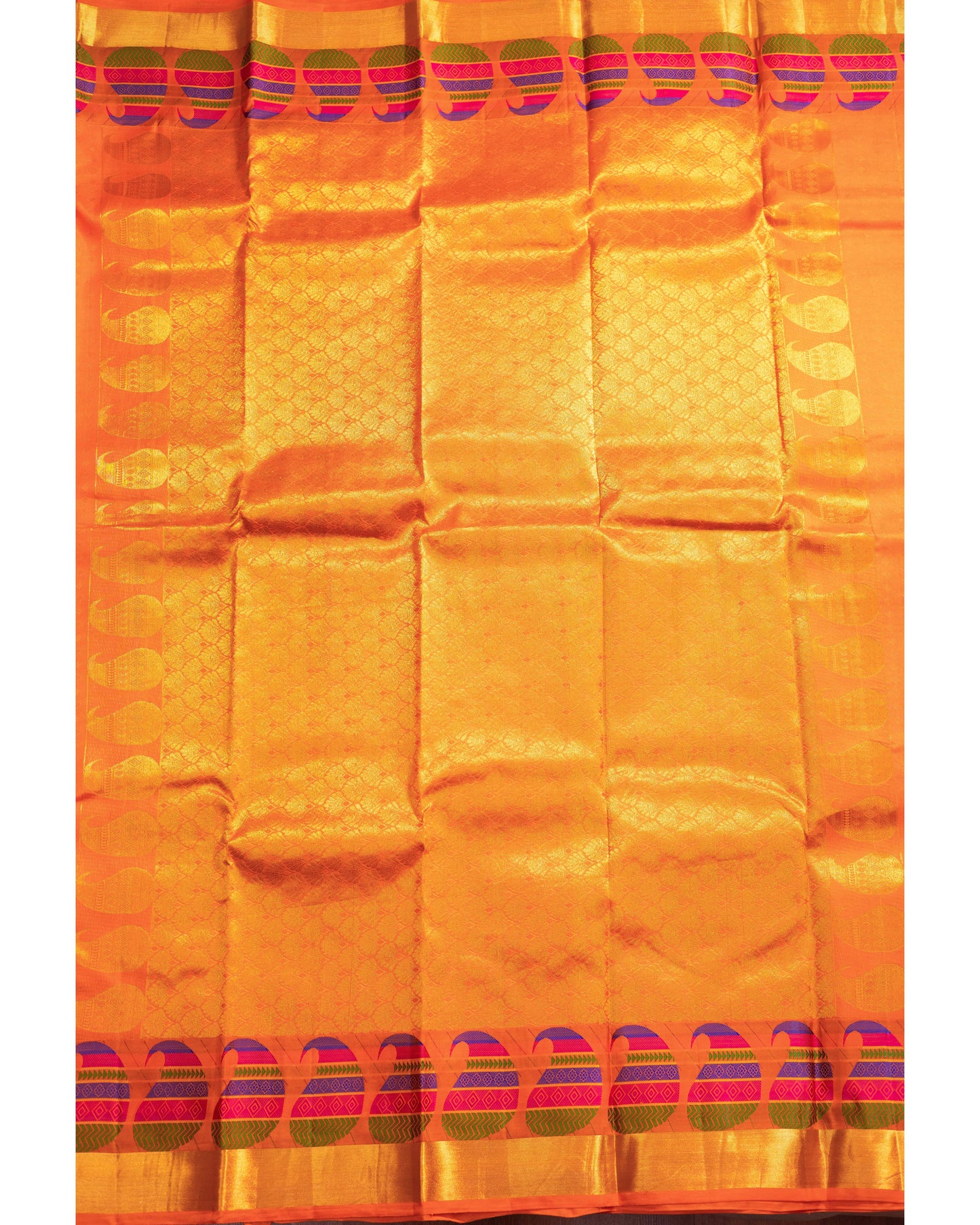 Fanta Orange With Self Colour Pallu Pure Silk Gift Saree