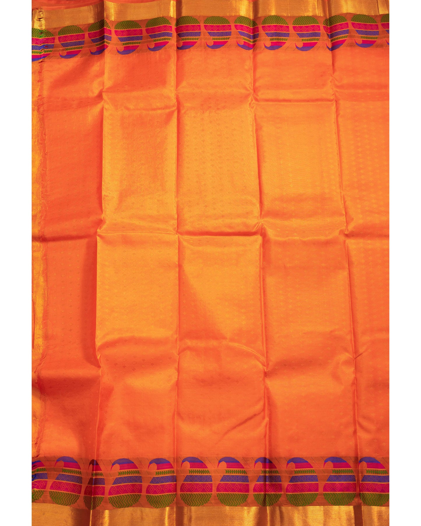 Fanta Orange With Self Colour Pallu Pure Silk Gift Saree
