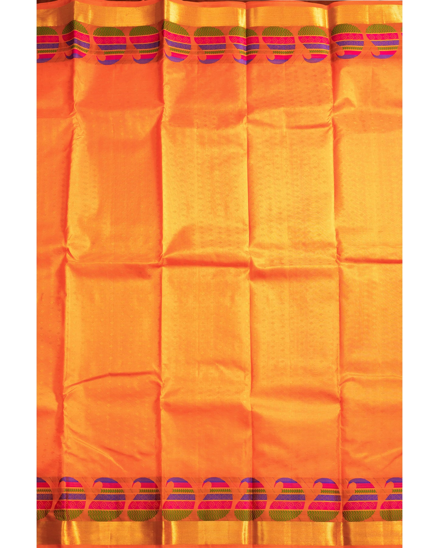 Fanta Orange With Self Colour Pallu Pure Silk Gift Saree