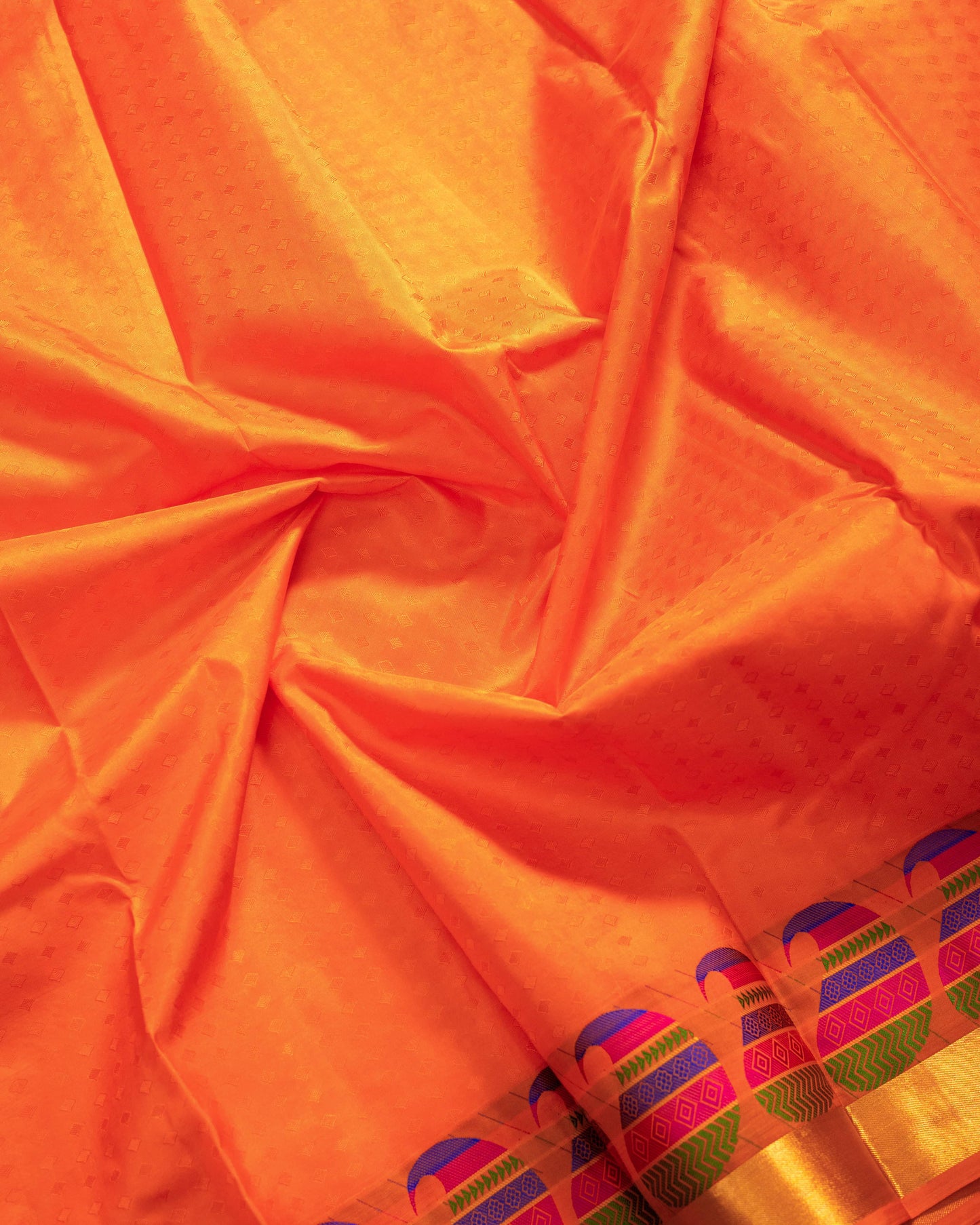 Fanta Orange With Self Colour Pallu Pure Silk Gift Saree