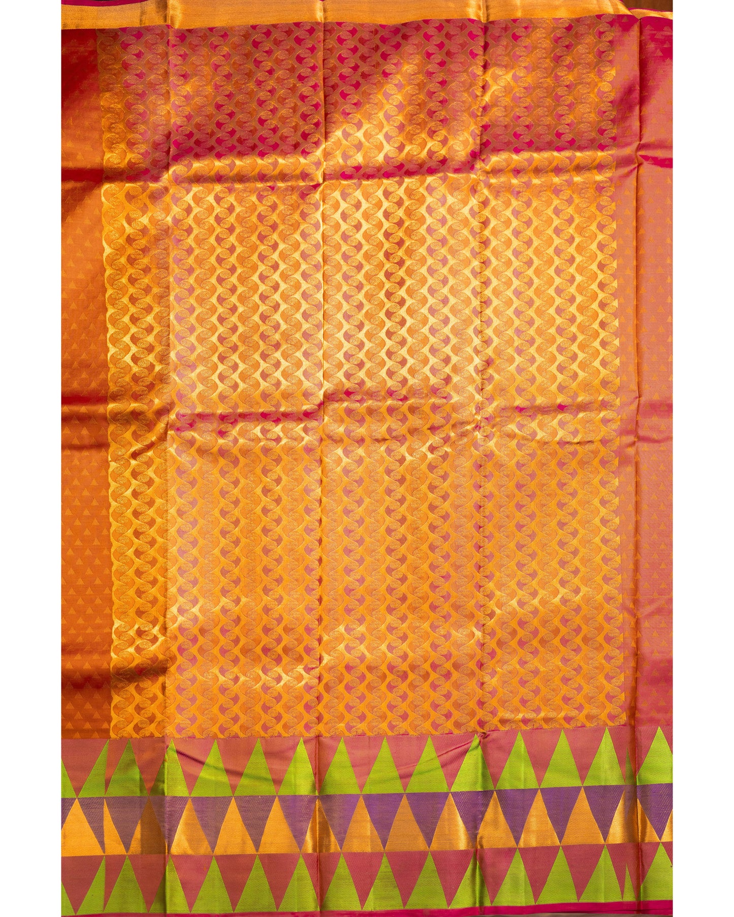 Deep Rust With Rani Pink Pallu Pure Silk Gift Saree