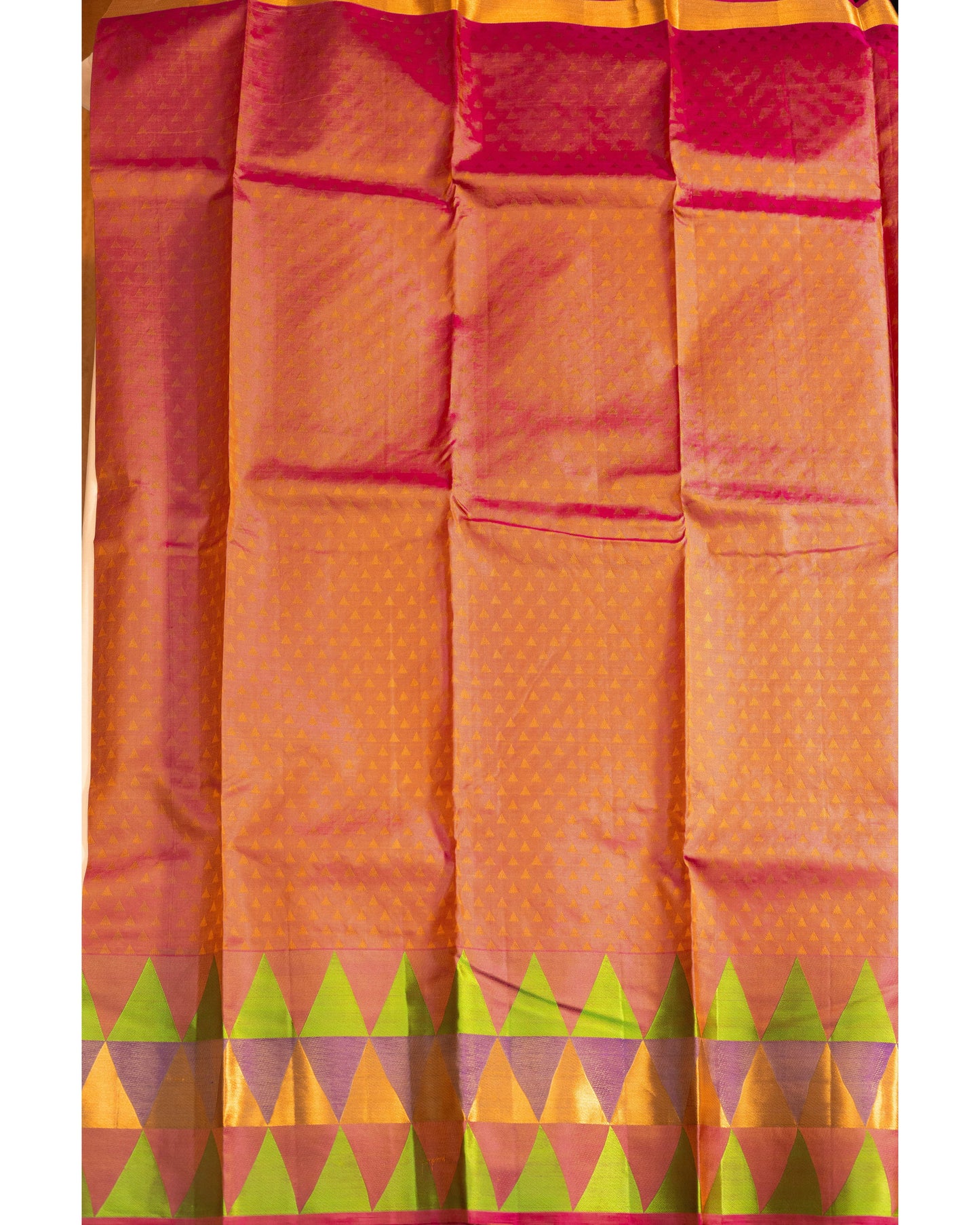 Deep Rust With Rani Pink Pallu Pure Silk Gift Saree