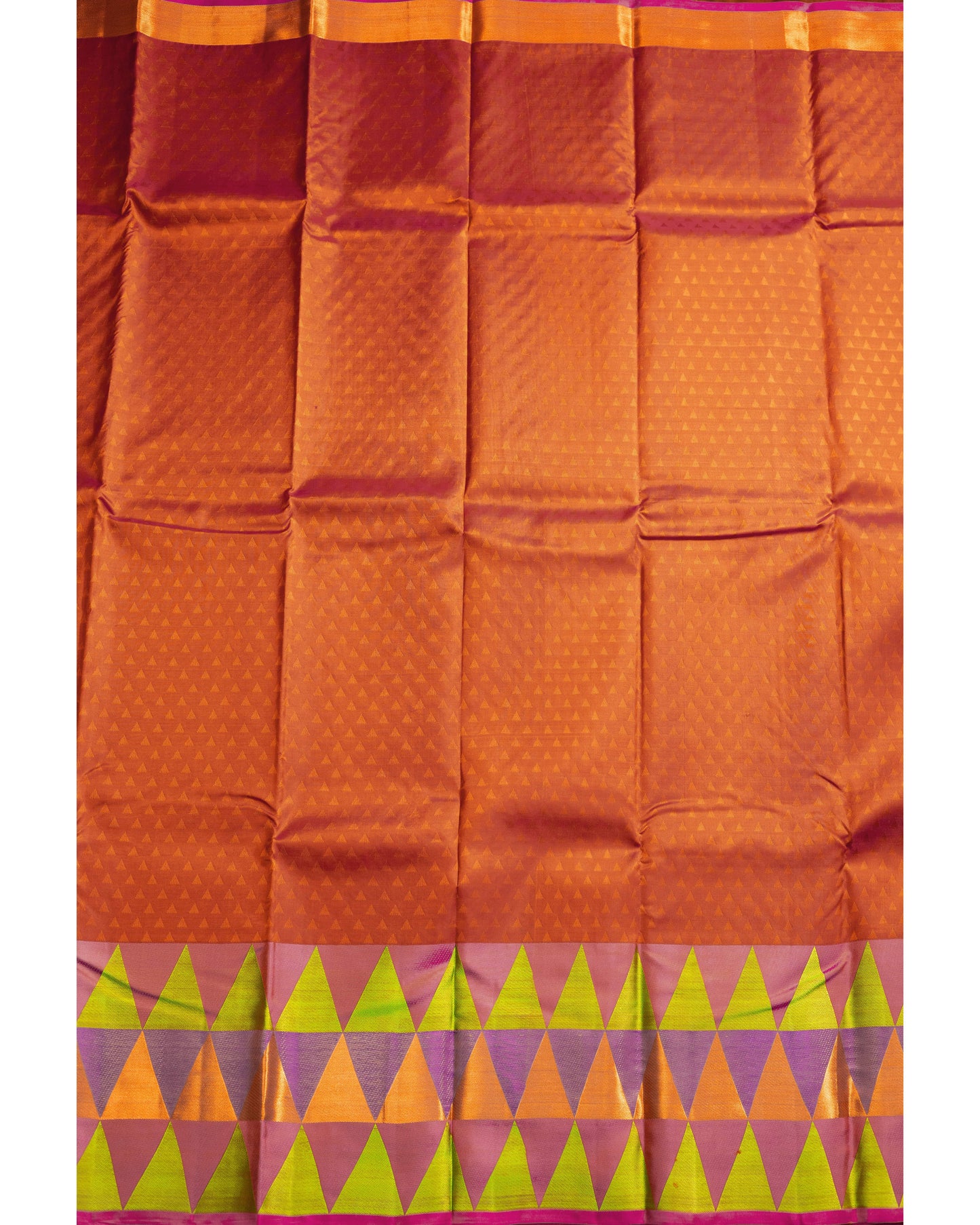 Deep Rust With Rani Pink Pallu Pure Silk Gift Saree
