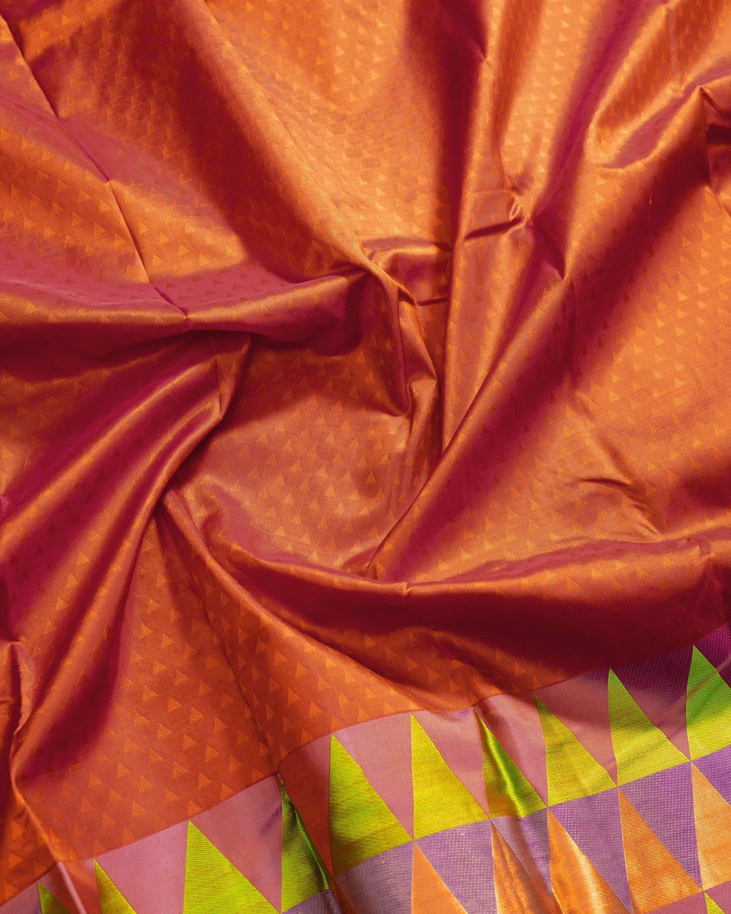 Deep Rust With Rani Pink Pallu Pure Silk Gift Saree
