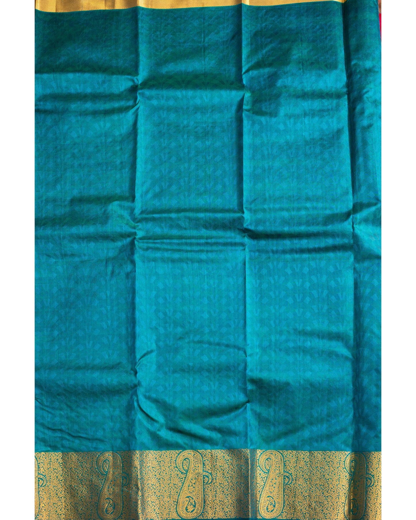 Rani Pink With Saffire Green Pallu Pure Silk Gift Saree