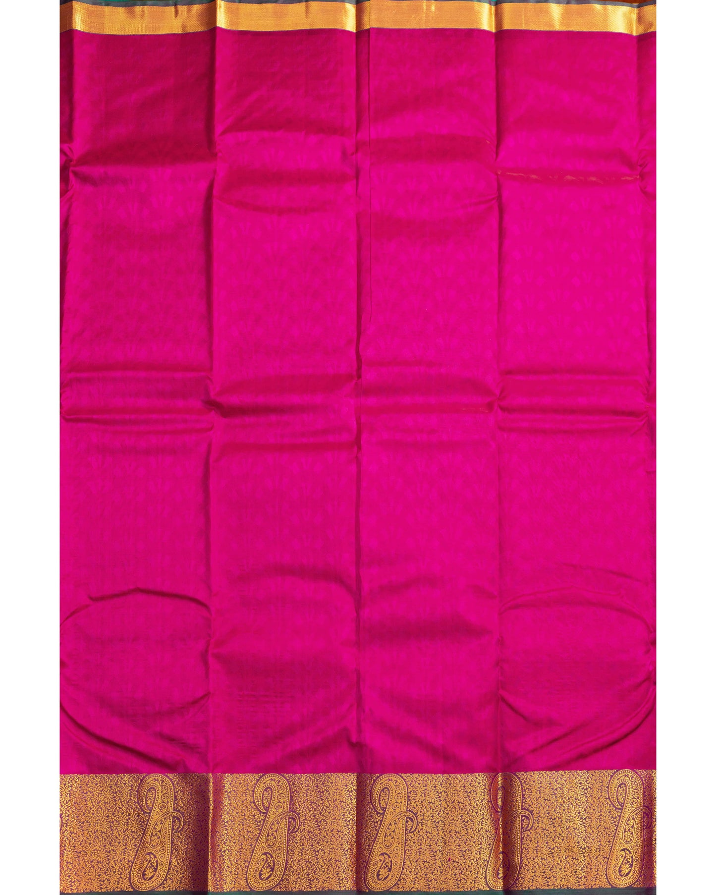 Rani Pink With Saffire Green Pallu Pure Silk Gift Saree