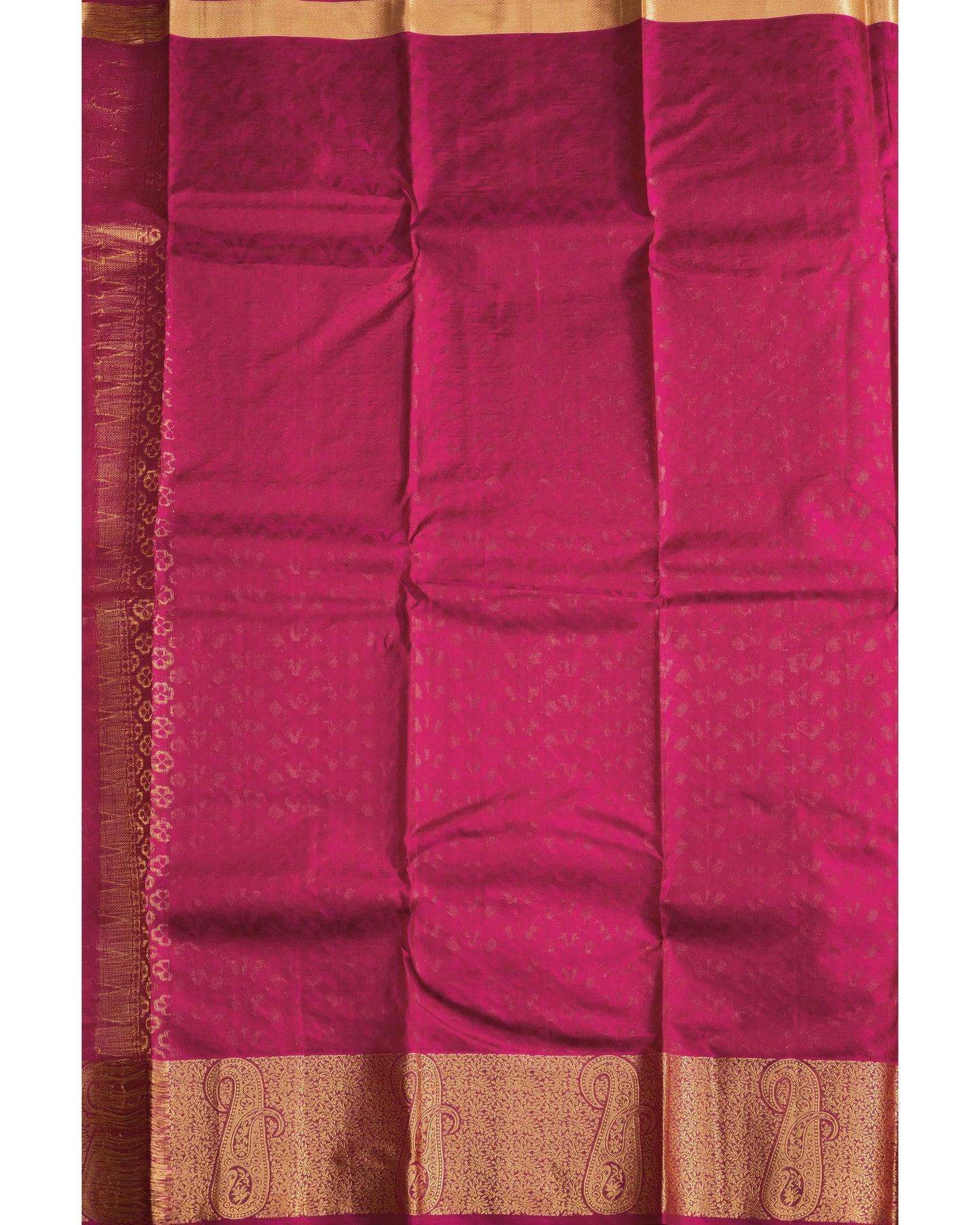 Peach With Rani Pink Pallu Pure Silk Gift Saree