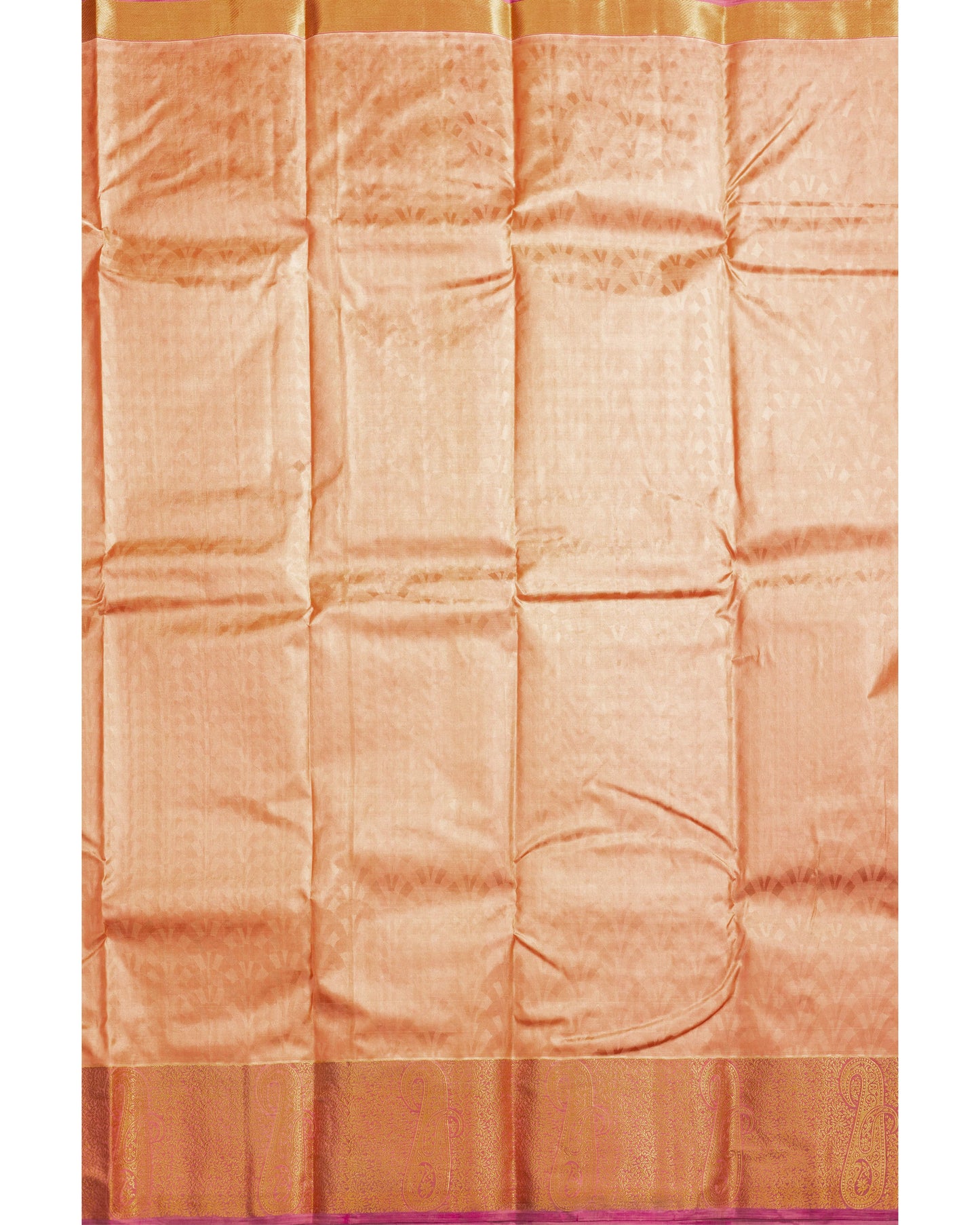 Peach With Rani Pink Pallu Pure Silk Gift Saree