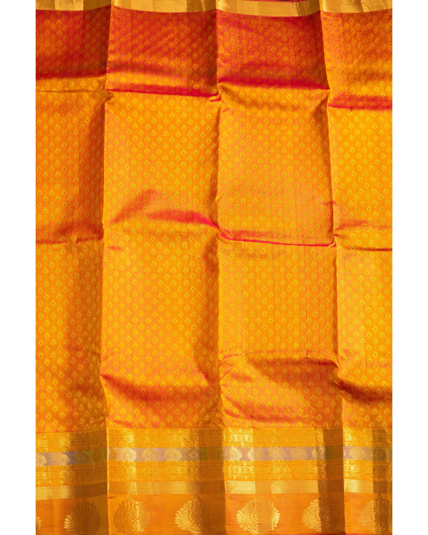 Lemon Yellow With Rani Pink Pallu Pure Silk Gift Saree