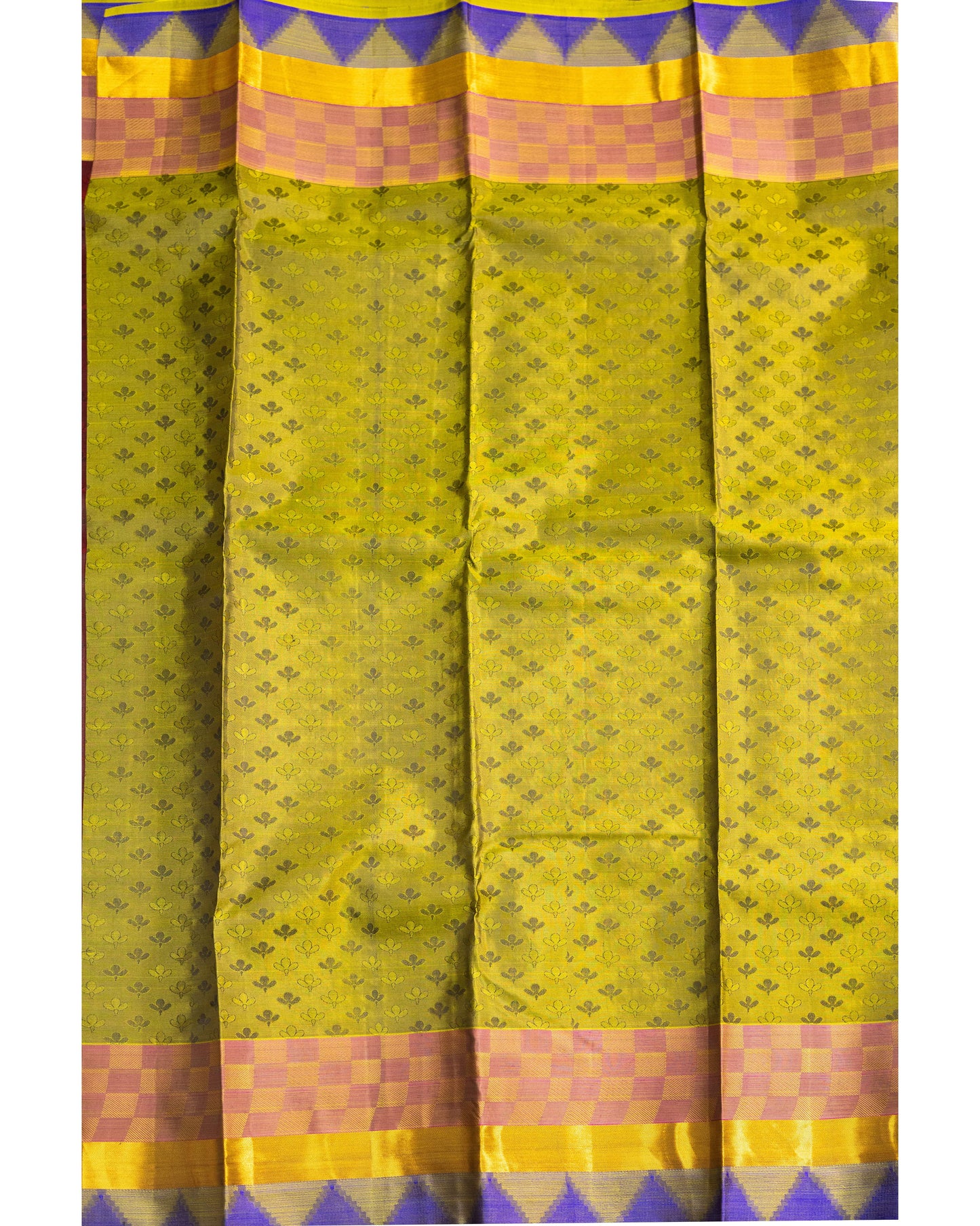 Maroon With Olive Green Pallu Pure Silk Gift Saree