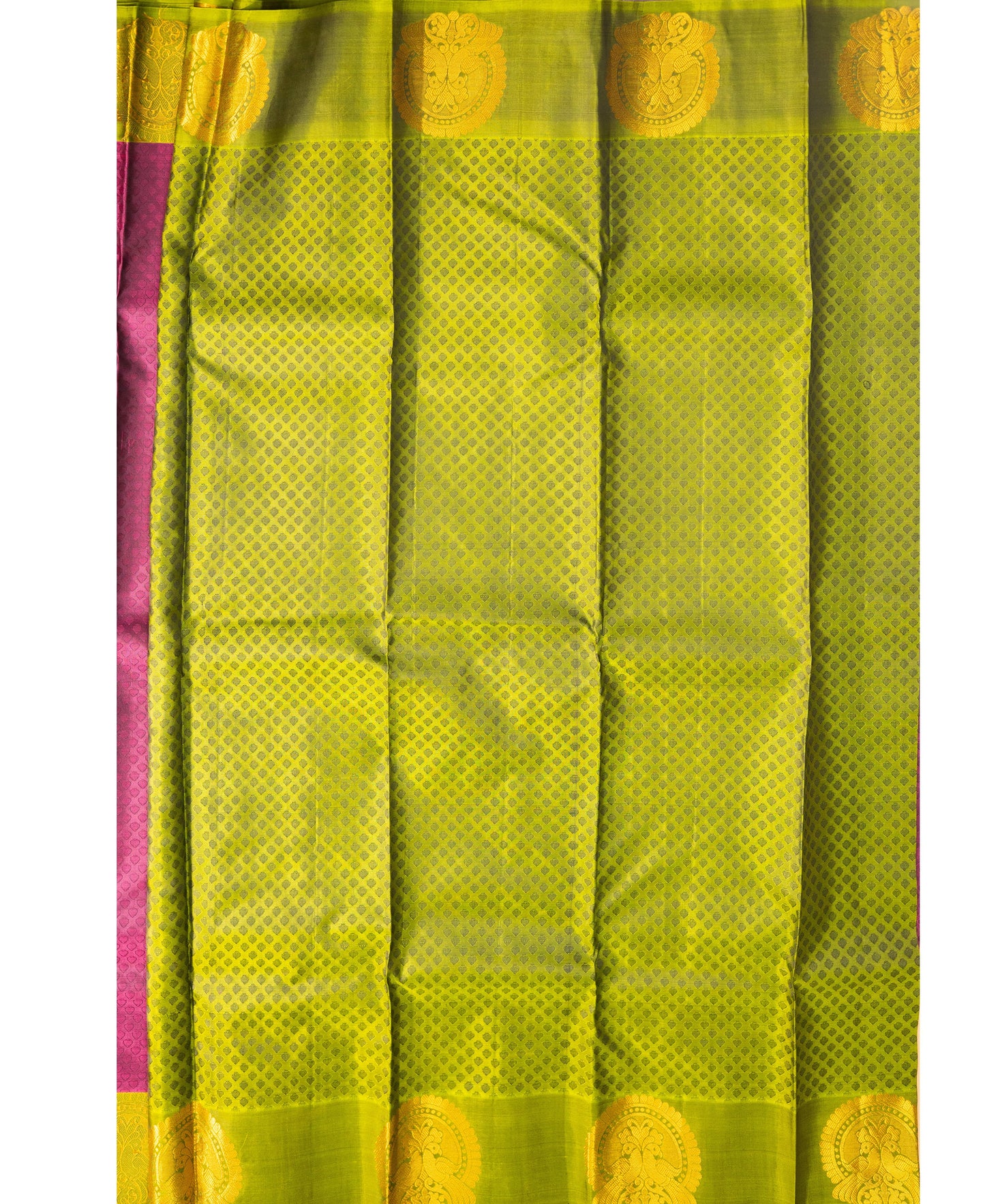 Grape With Olive Green Pallu Pure Silk Gift Saree
