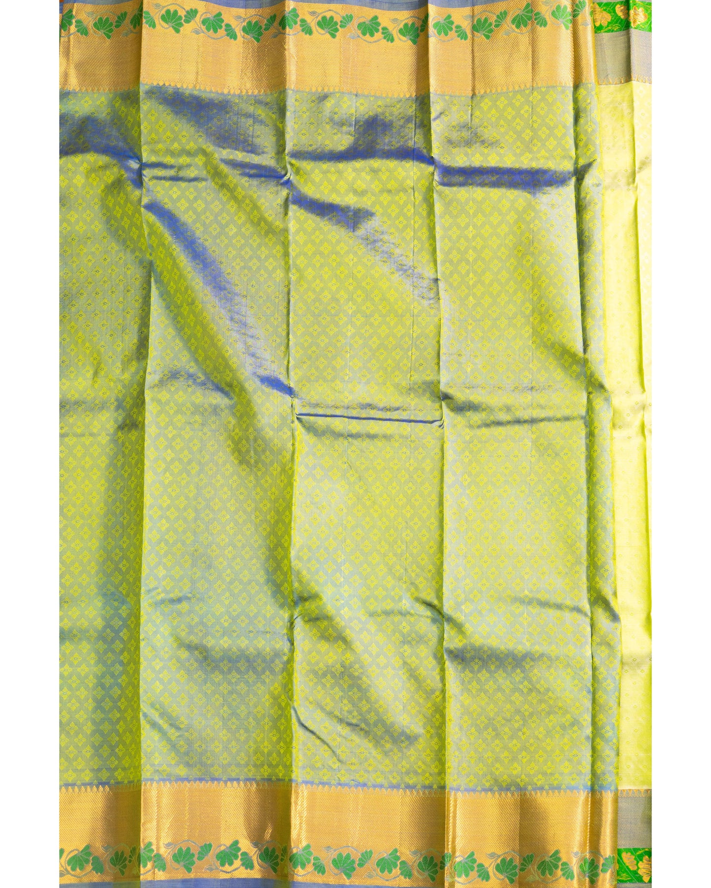 Pastel Pista Green With Blueish Green Pallu Pure Silk Gift Saree