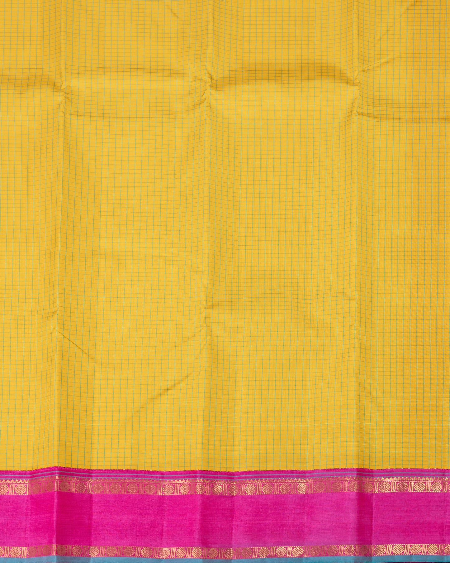 PURE LEMON YELLOW BODY WITH GANGA, JAMUNA BORDER