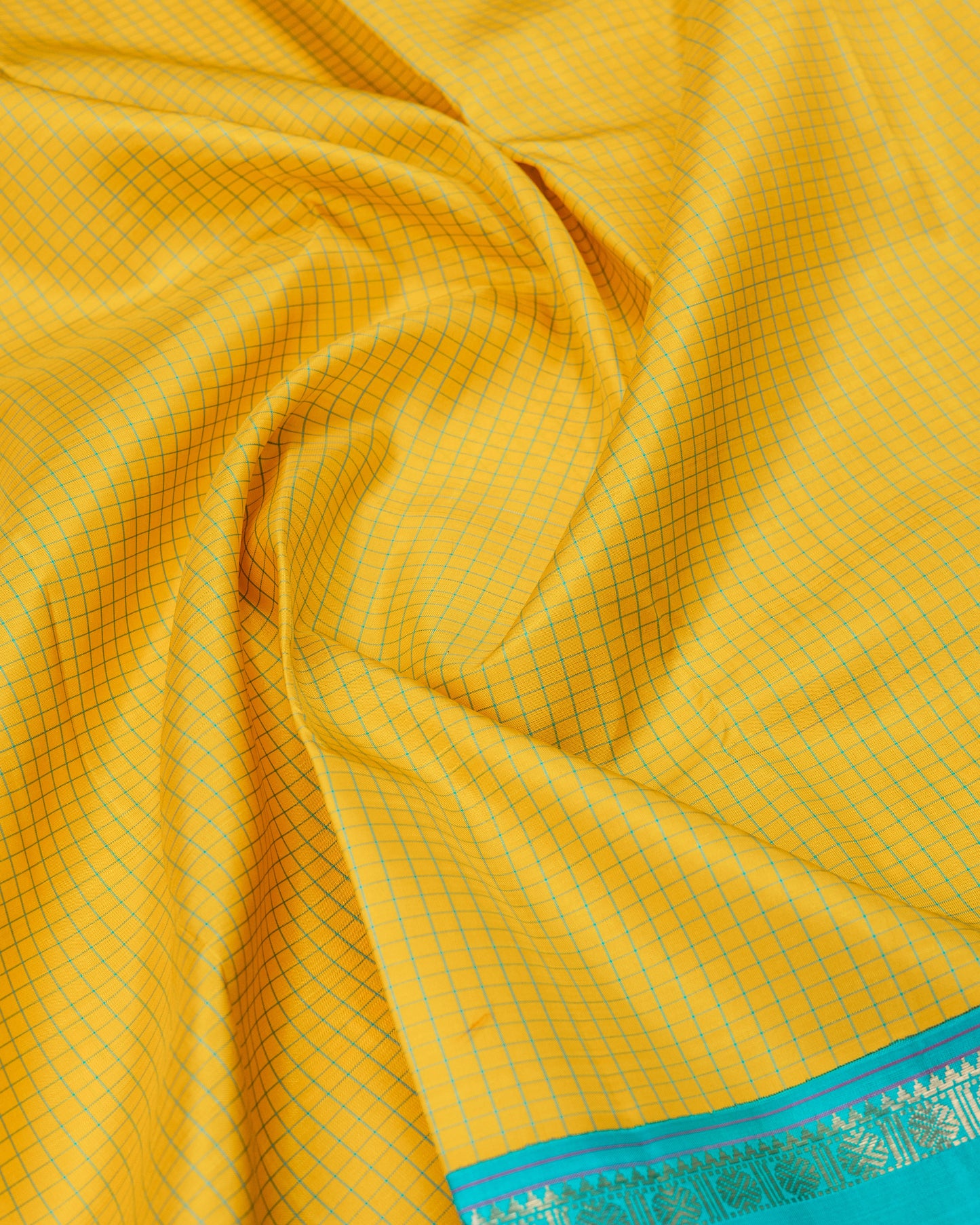 PURE LEMON YELLOW BODY WITH GANGA, JAMUNA BORDER