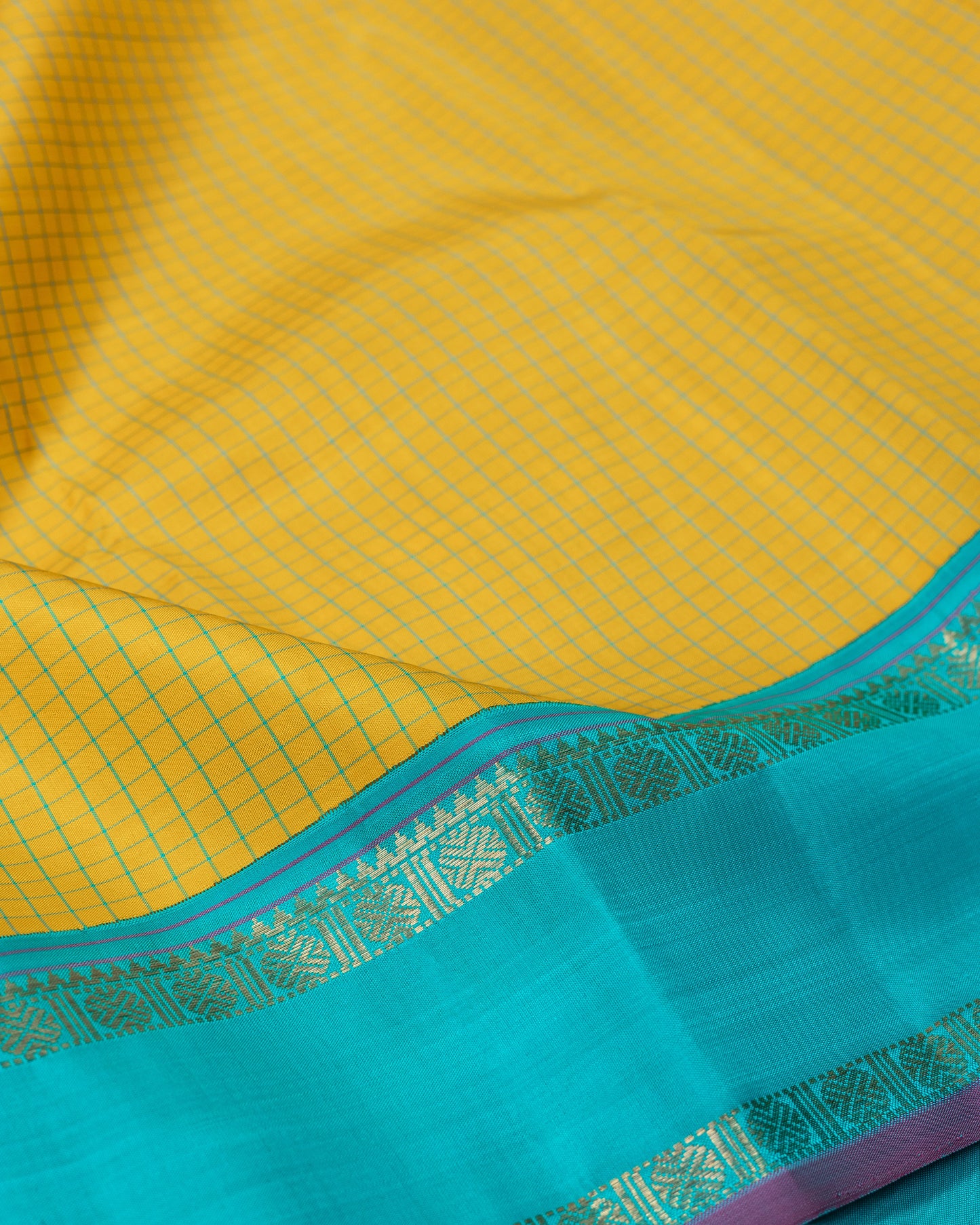 PURE LEMON YELLOW BODY WITH GANGA, JAMUNA BORDER