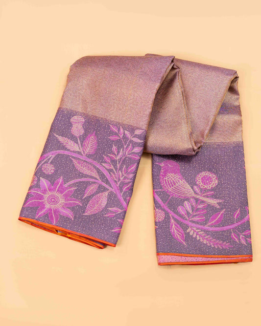 BORDER LITE VOILET WITH PINK COLOUR BODY TISSUE