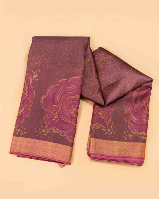 DUAL TONE PASTEL BURGANDY  COLOUR WITH GOLD ZARI