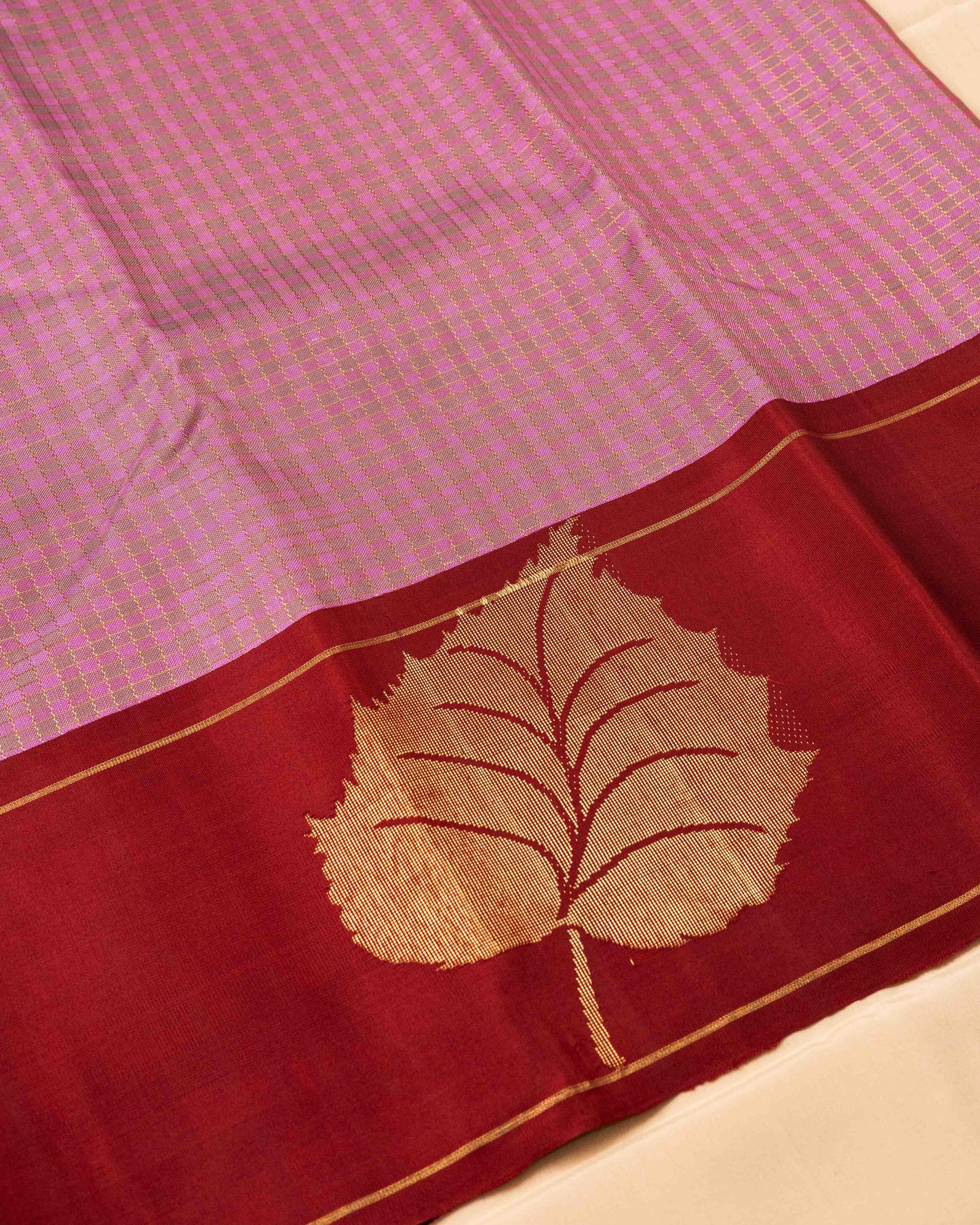 RUST COLOUR  BORDER AND PASTEL PISTA PINK AND GREY BODY